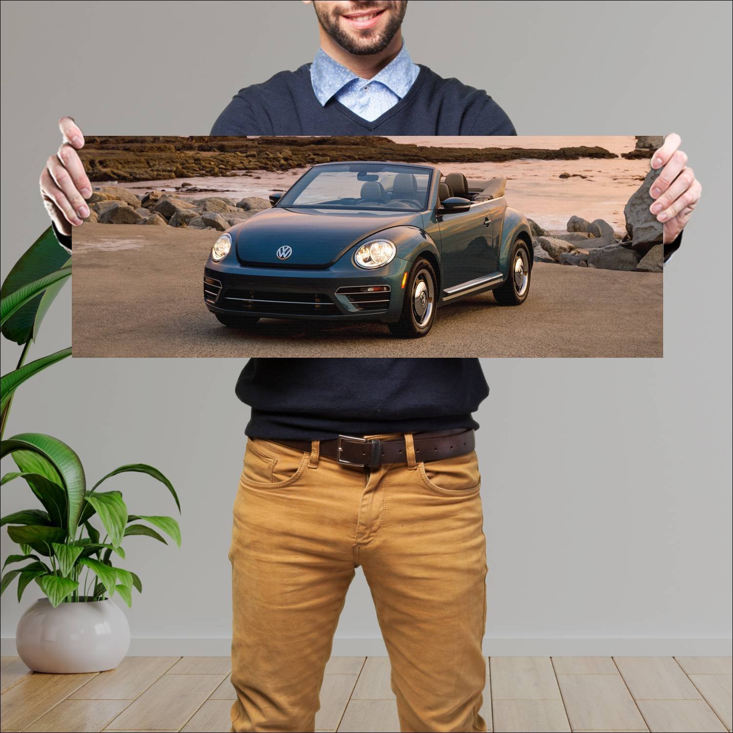 Cuadro grande 30x80cm 2017 volkswagen beetle conve 432 Volkswagen