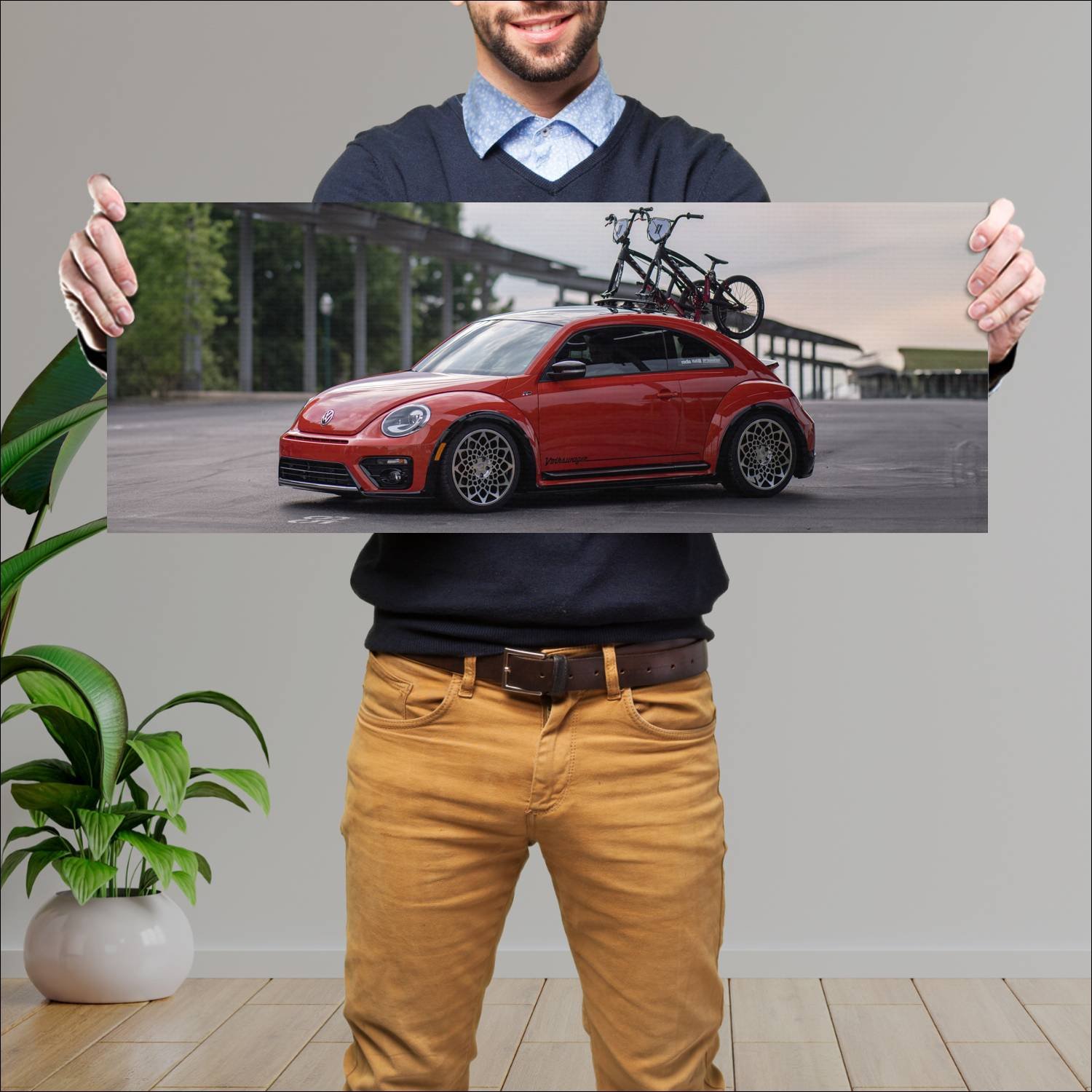 Cuadro grande 30x80cm 2017 volkswagen beetle post 435 Volkswagen