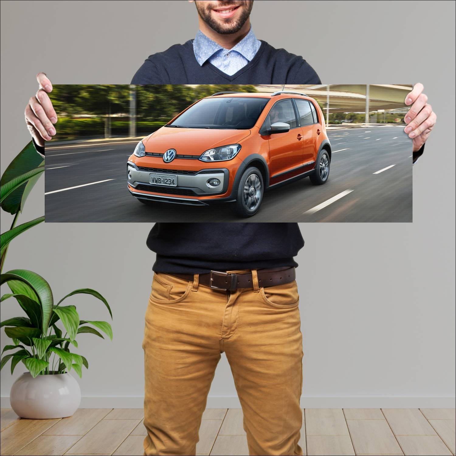Cuadro grande 30x80cm 2017 volkswagen cross up 5 d 438 Volkswagen