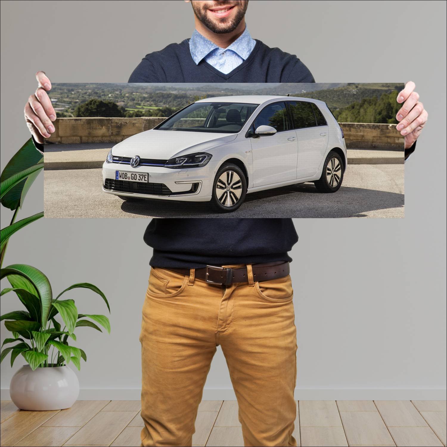 Cuadro grande 30x80cm 2017 volkswagen e golf 5 doo 439 Volkswagen