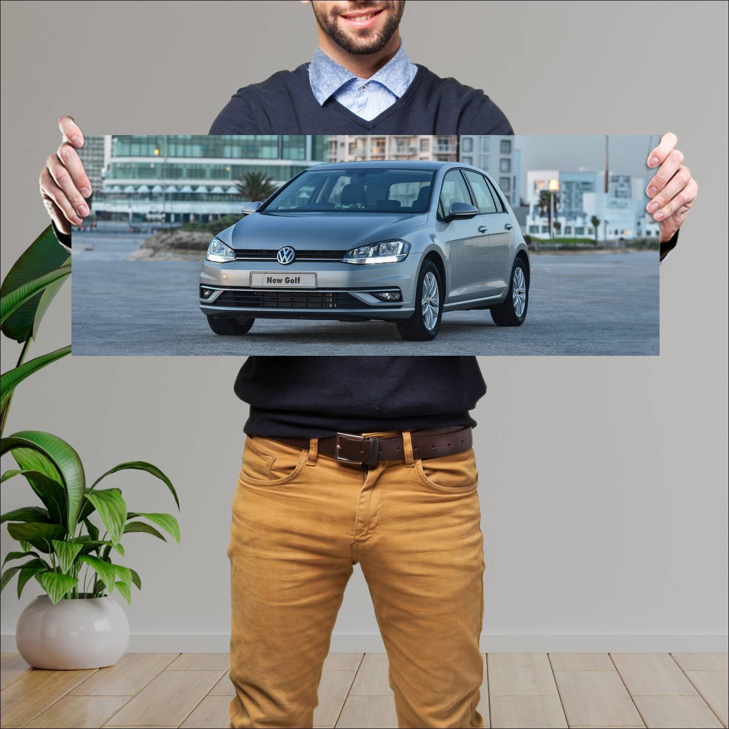Cuadro grande 30x80cm 2017 volkswagen golf 5 door 449 Volkswagen