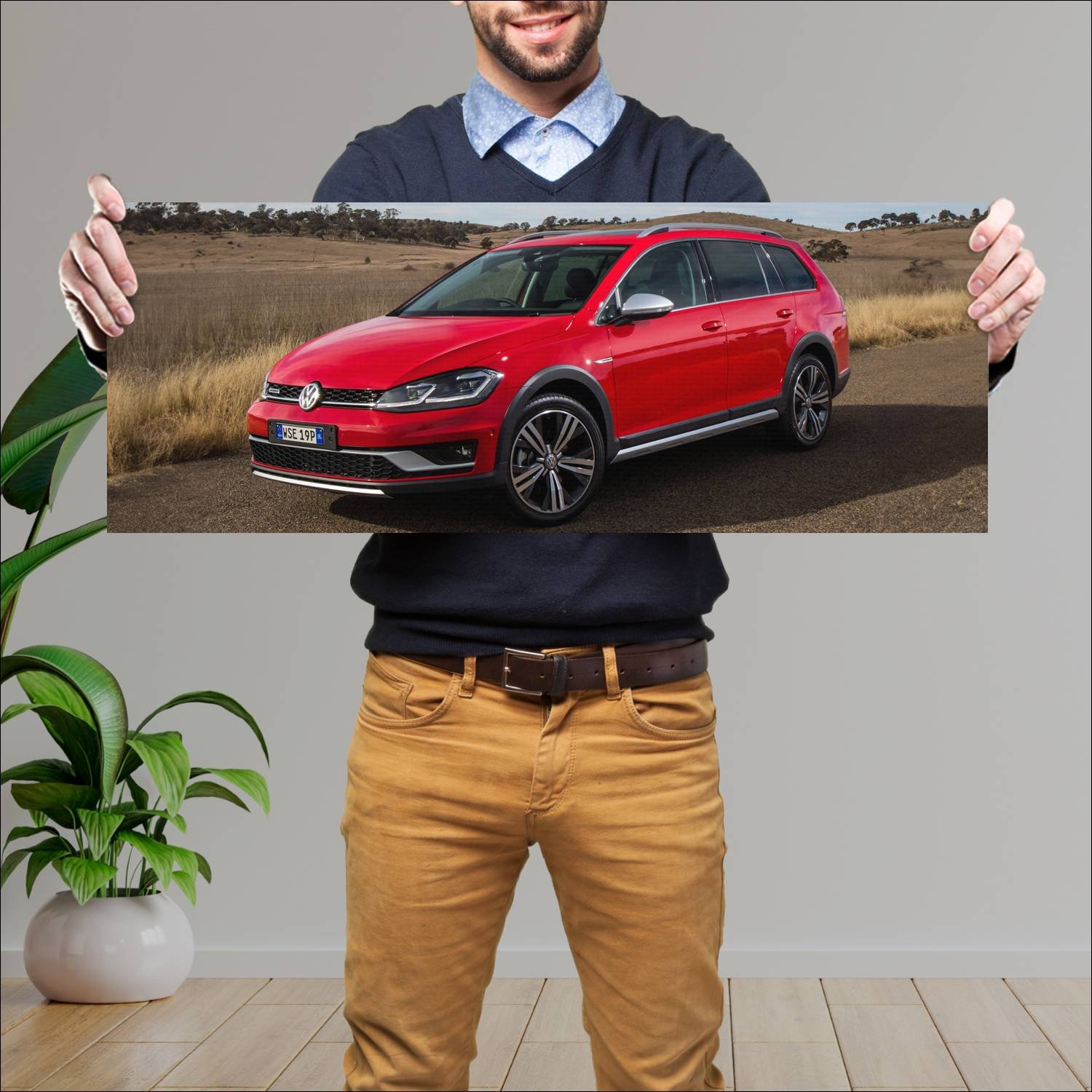 Cuadro grande 30x80cm 2017 volkswagen golf alltrac 451 Volkswagen