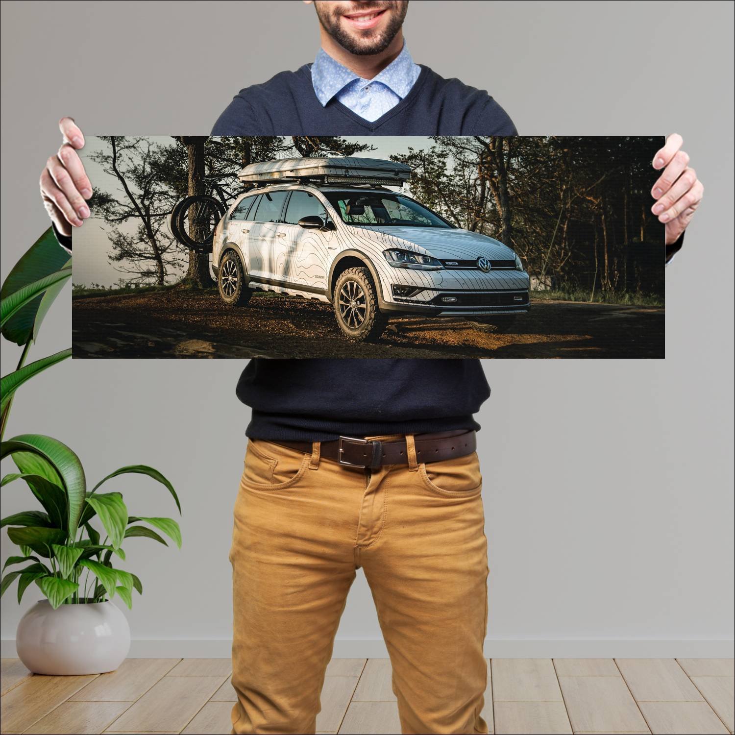 Cuadro grande 30x80cm 2017 volkswagen golf alltrac 452 Volkswagen