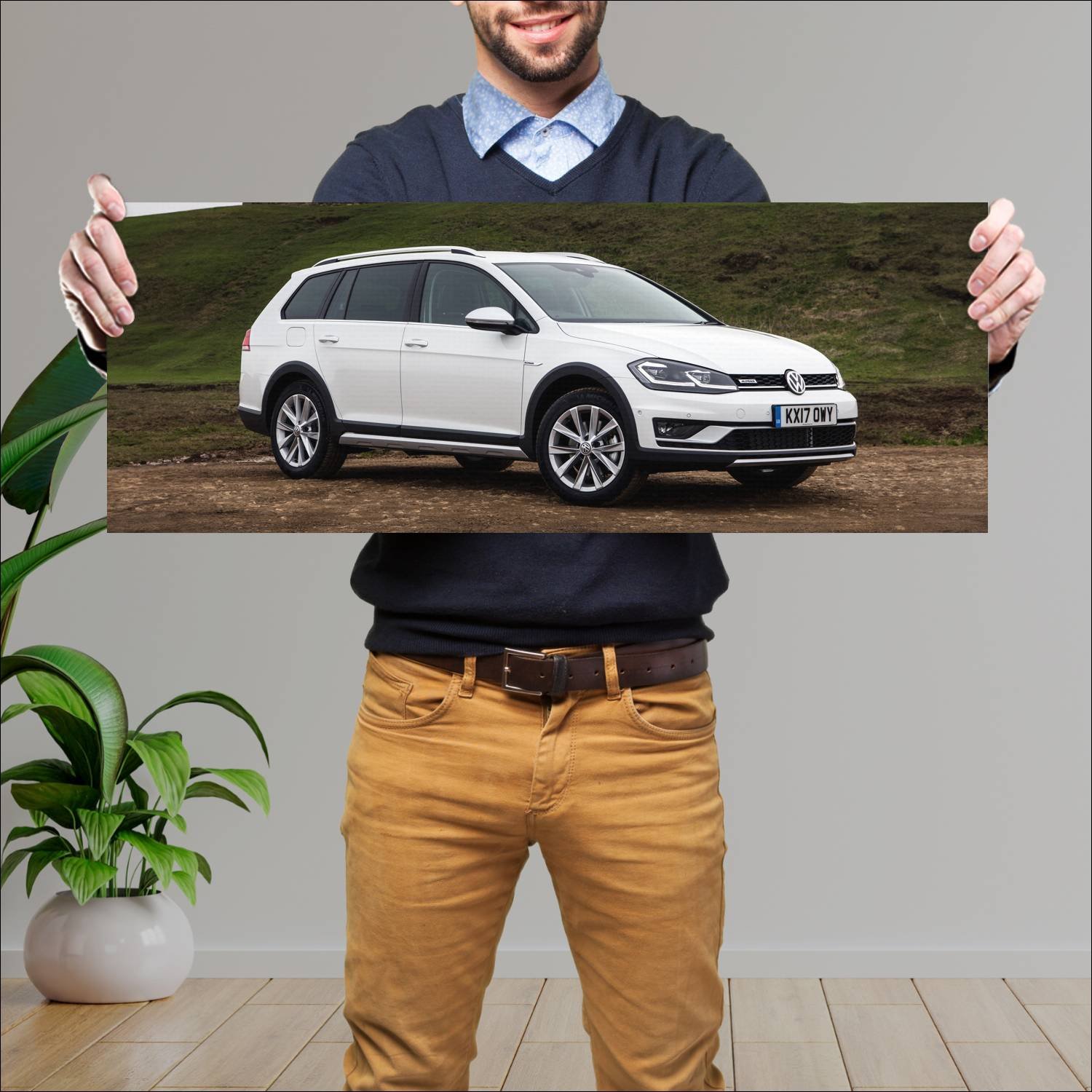 Cuadro grande 30x80cm 2017 volkswagen golf alltrac 453 Volkswagen