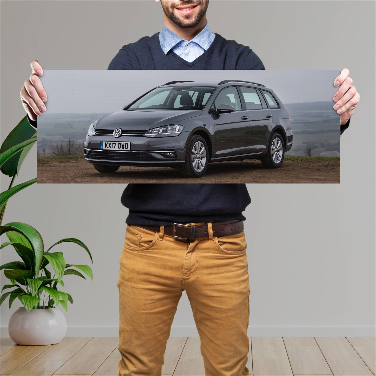 Cuadro grande 30x80cm 2017 volkswagen golf estate 455 Volkswagen