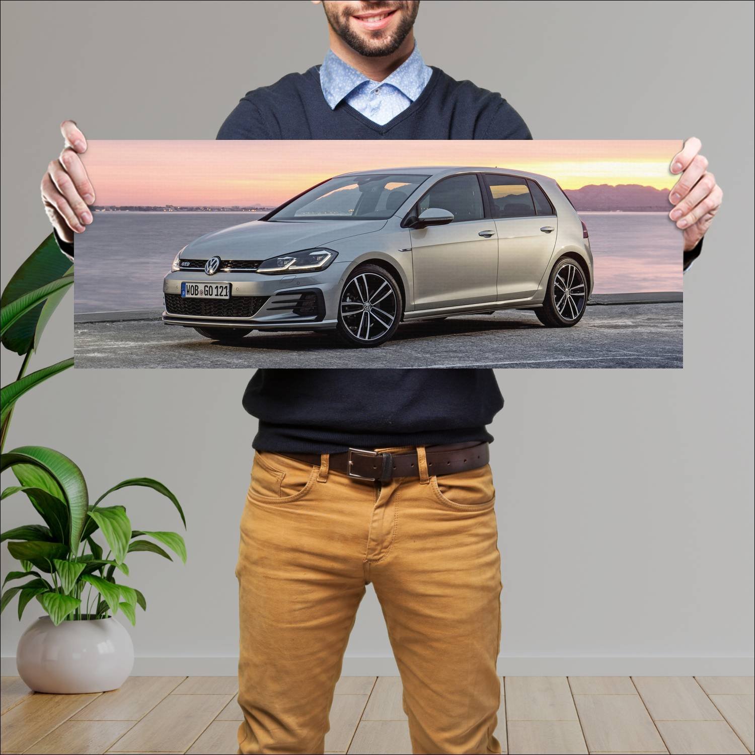 Cuadro grande 30x80cm 2017 volkswagen golf gtd 5 d 457 Volkswagen