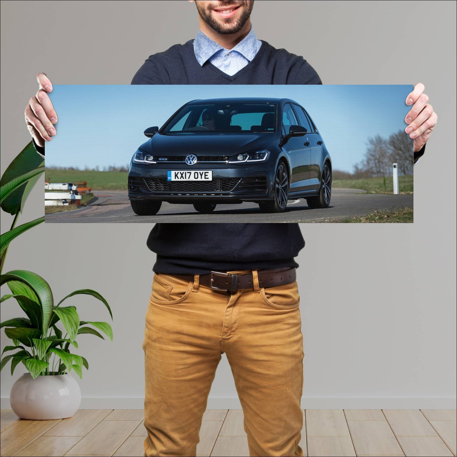 Cuadro grande 30x80cm 2017 volkswagen golf gtd 5 d 458 Volkswagen