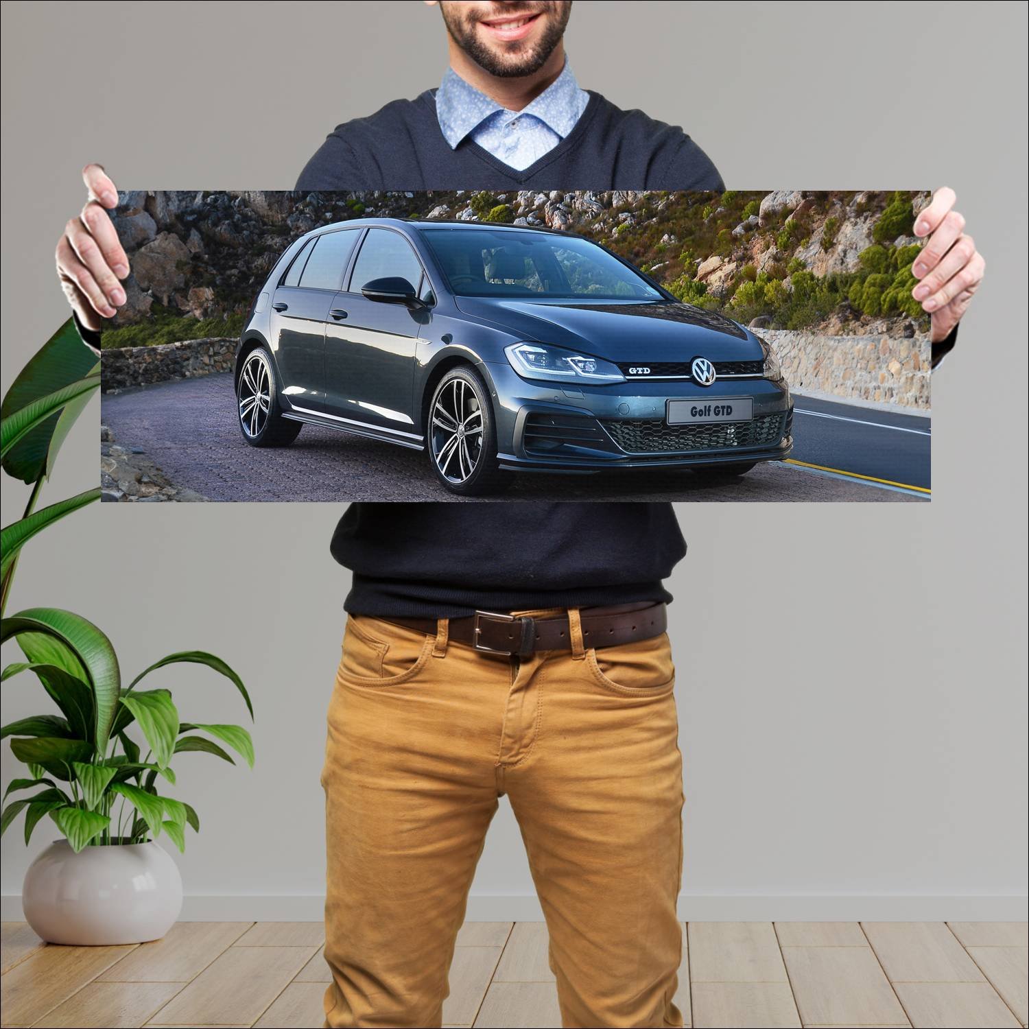 Cuadro grande 30x80cm 2017 volkswagen golf gtd 5 d 459 Volkswagen