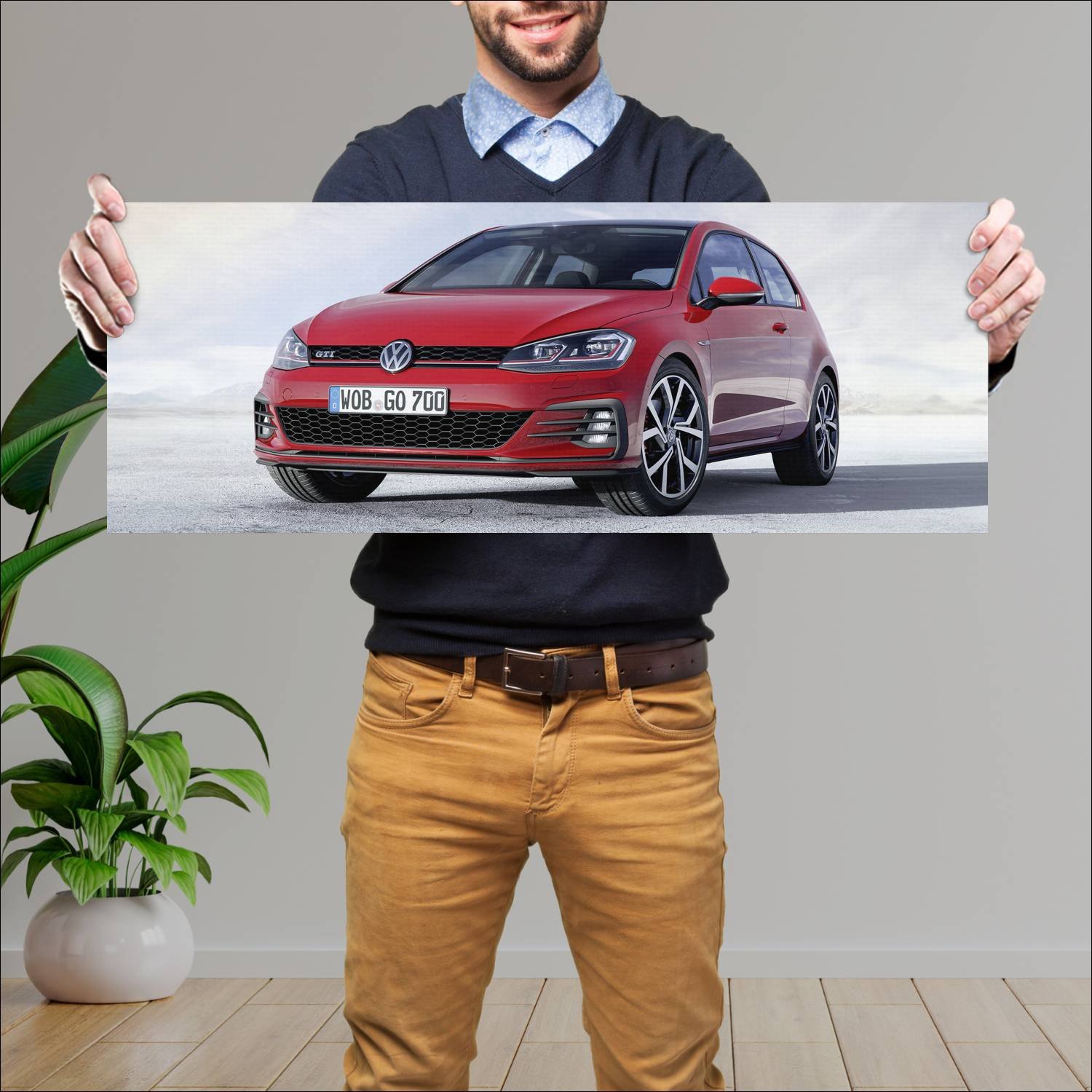 Cuadro grande 30x80cm 2017 volkswagen golf gti 3 d 465 Volkswagen