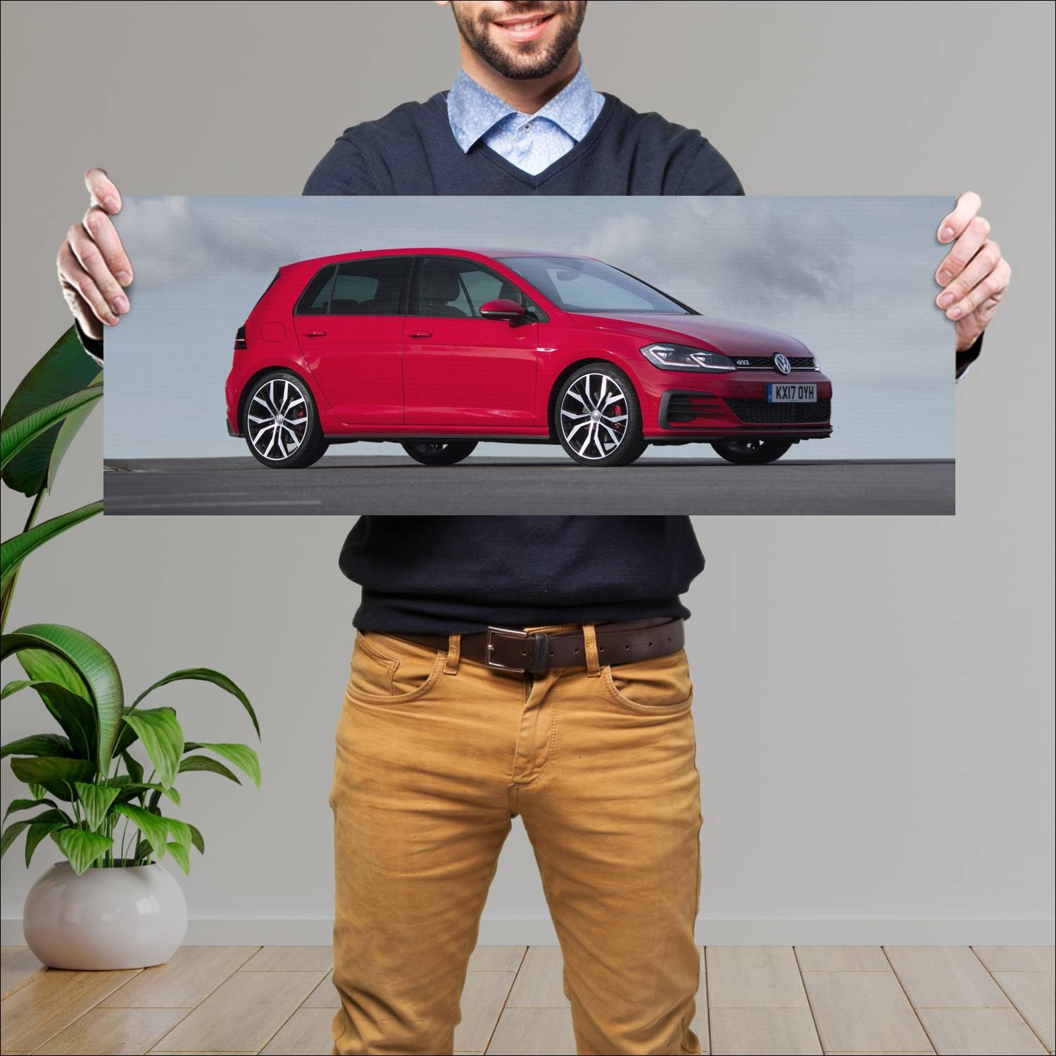 Cuadro grande 30x80cm 2017 volkswagen golf gti 5 d 467 Volkswagen
