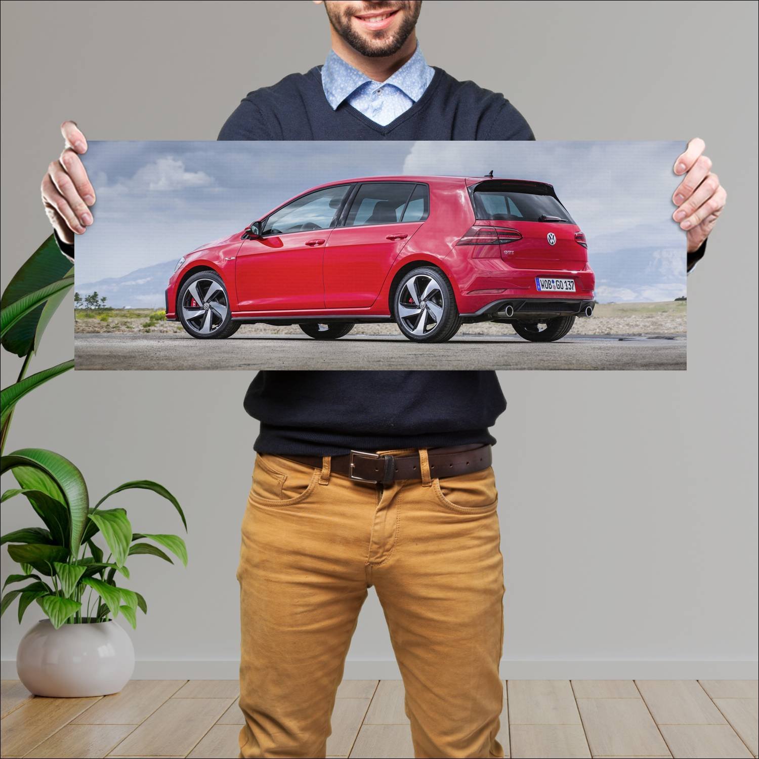Cuadro grande 30x80cm 2017 volkswagen golf gti per 473 Volkswagen