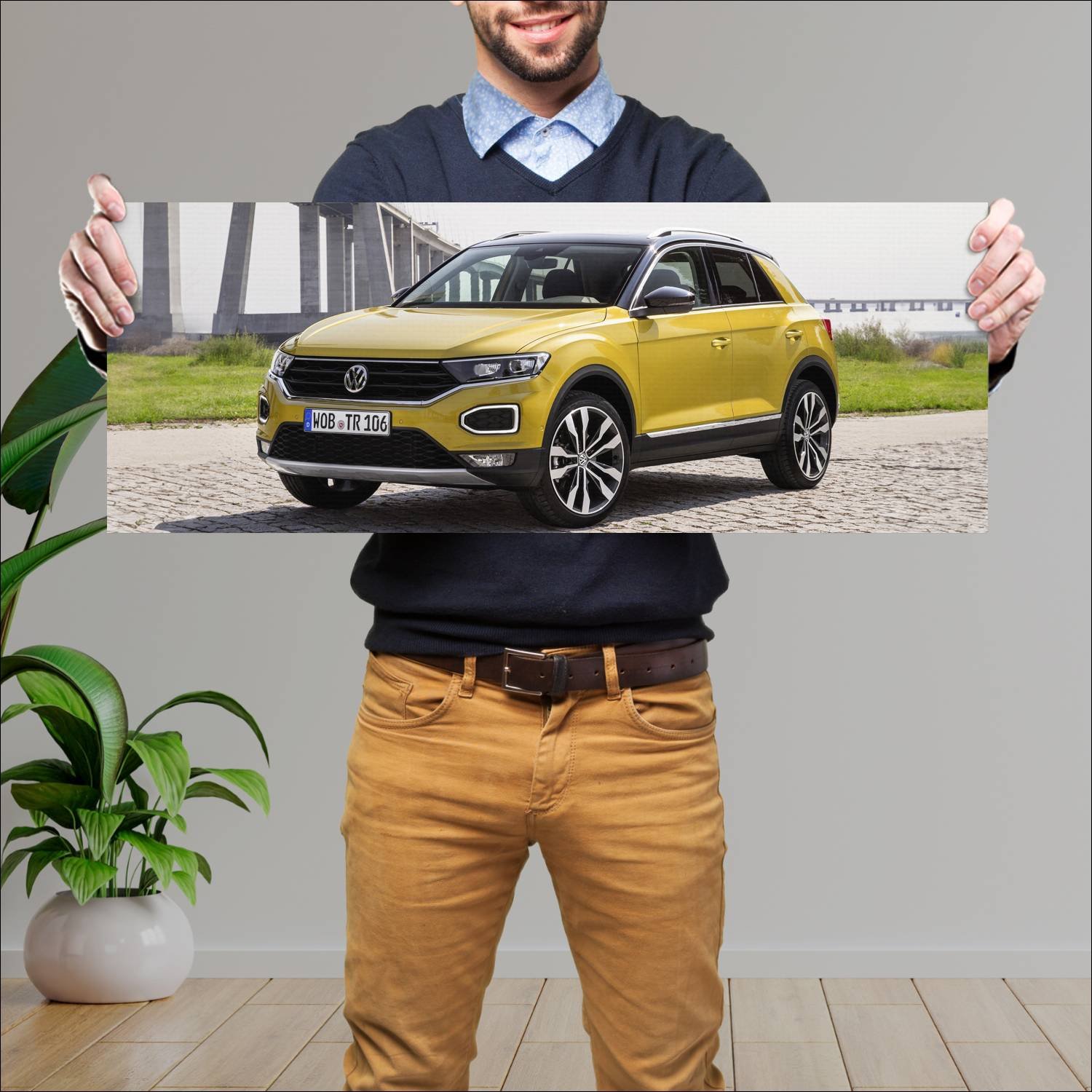 Cuadro grande 30x80cm 2017 volkswagen t roc auto 509 Volkswagen