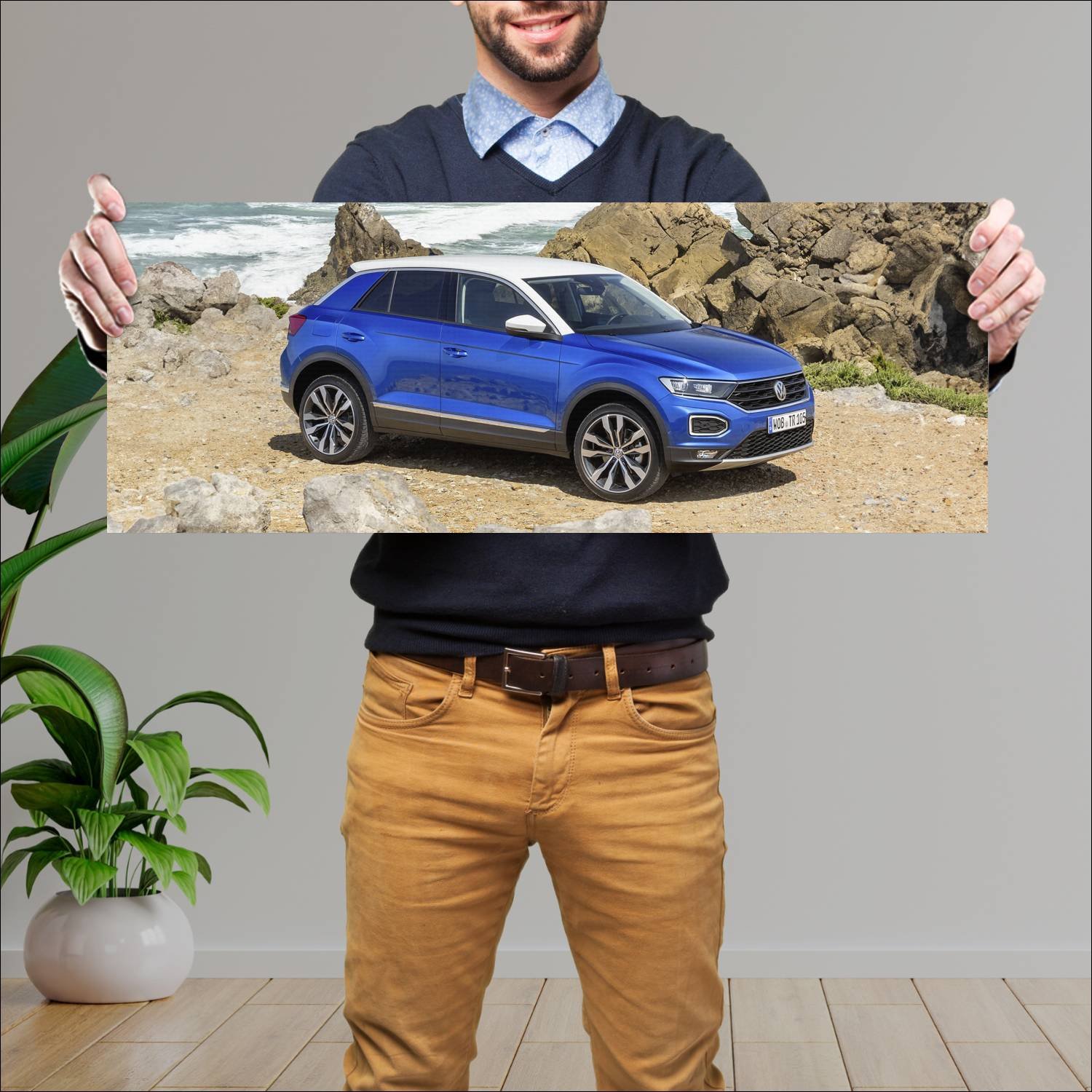 Cuadro grande 30x80cm 2017 volkswagen t roc auto 510 Volkswagen
