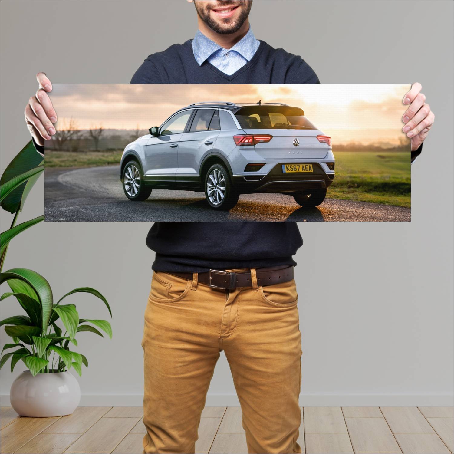 Cuadro grande 30x80cm 2017 volkswagen t roc uk 752 515 Volkswagen