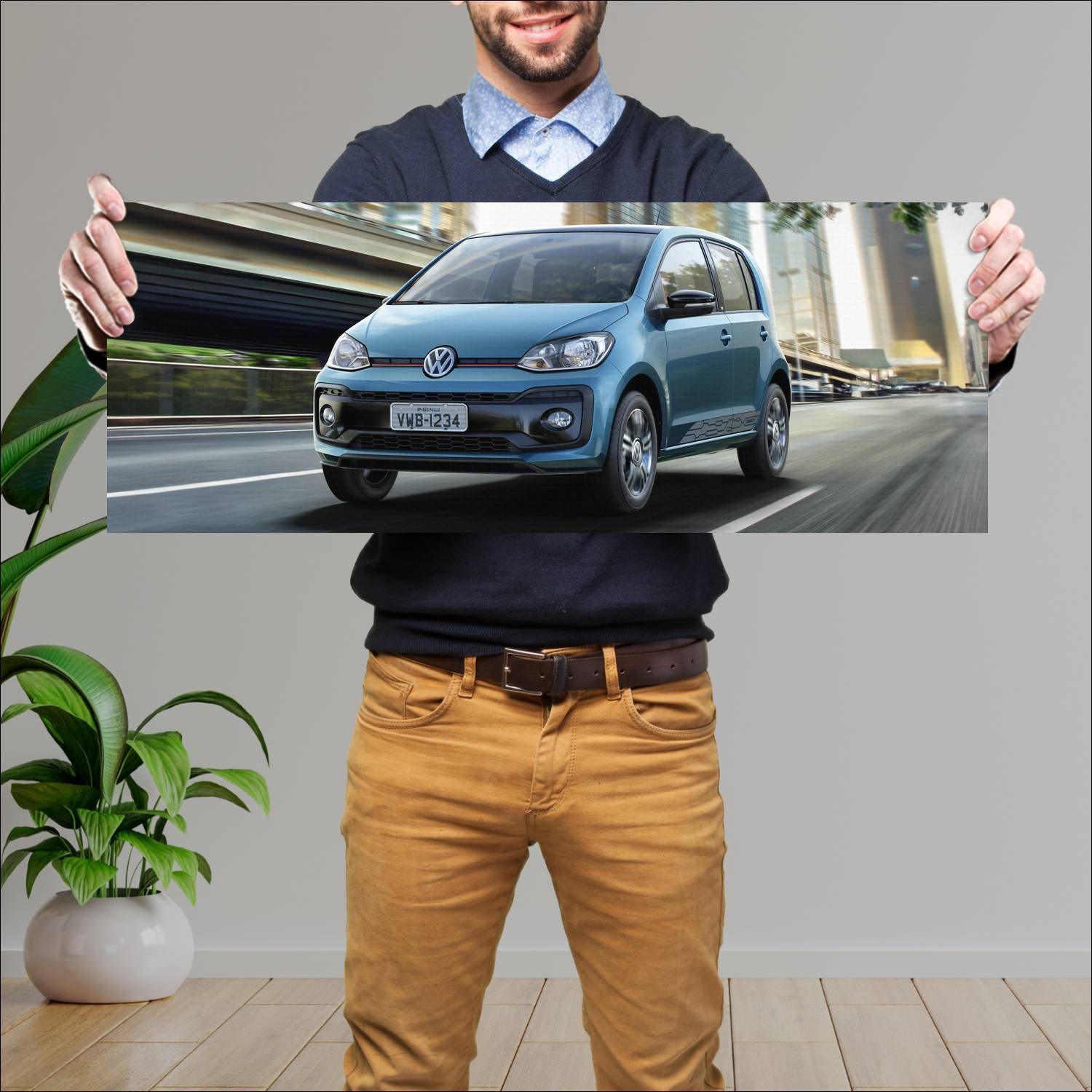 Cuadro grande 30x80cm 2017 volkswagen up connect 5 532 Volkswagen