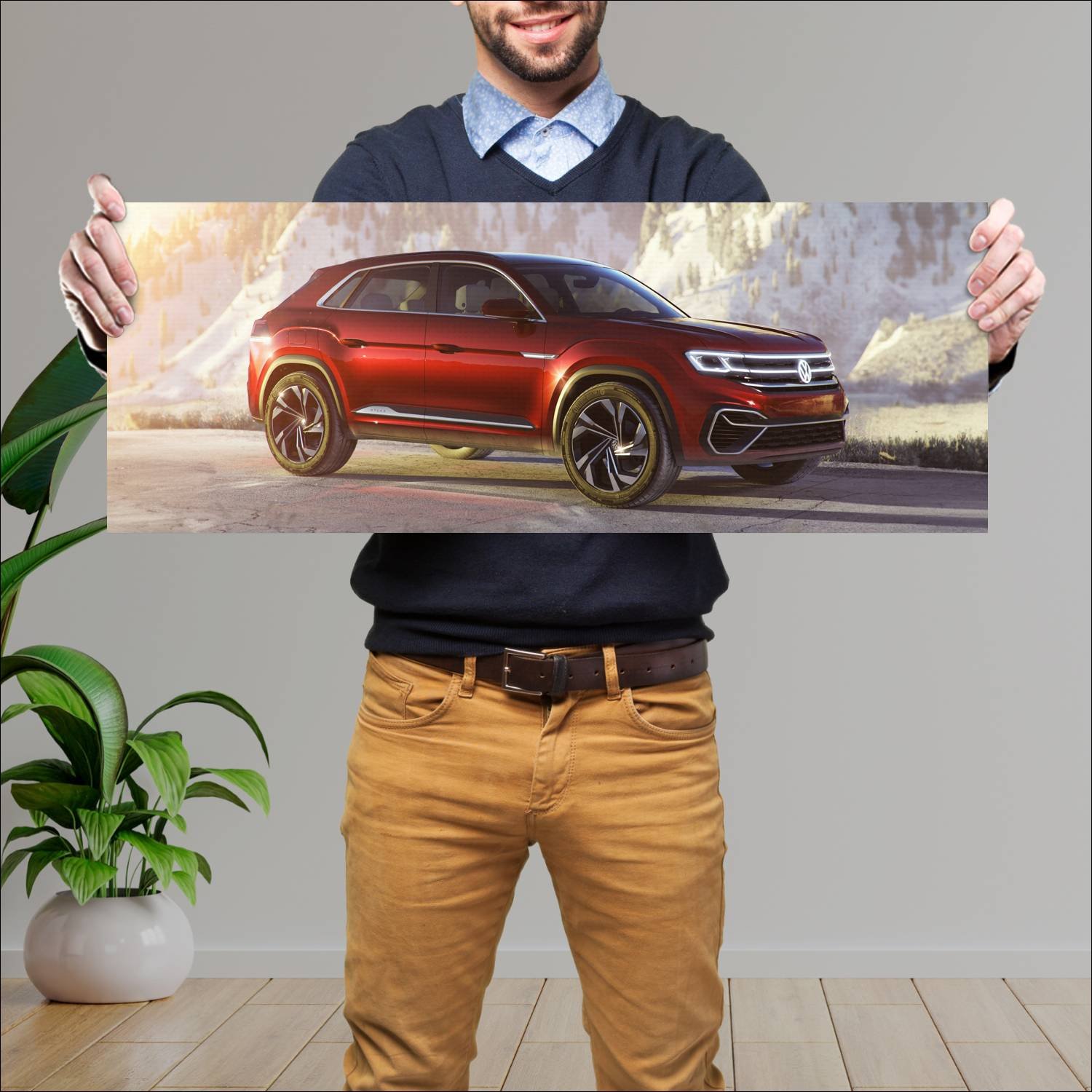 Cuadro grande 30x80cm 2018 volkswagen atlas cross 539 Volkswagen