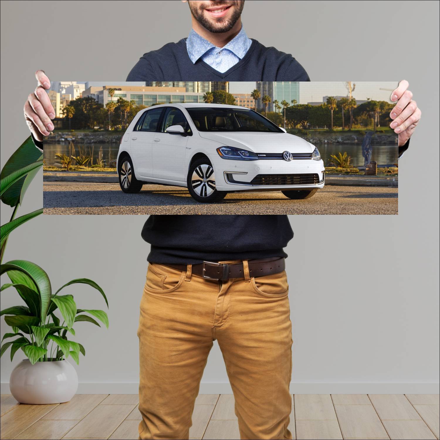 Cuadro grande 30x80cm 2018 volkswagen e golf 5 doo 545 Volkswagen