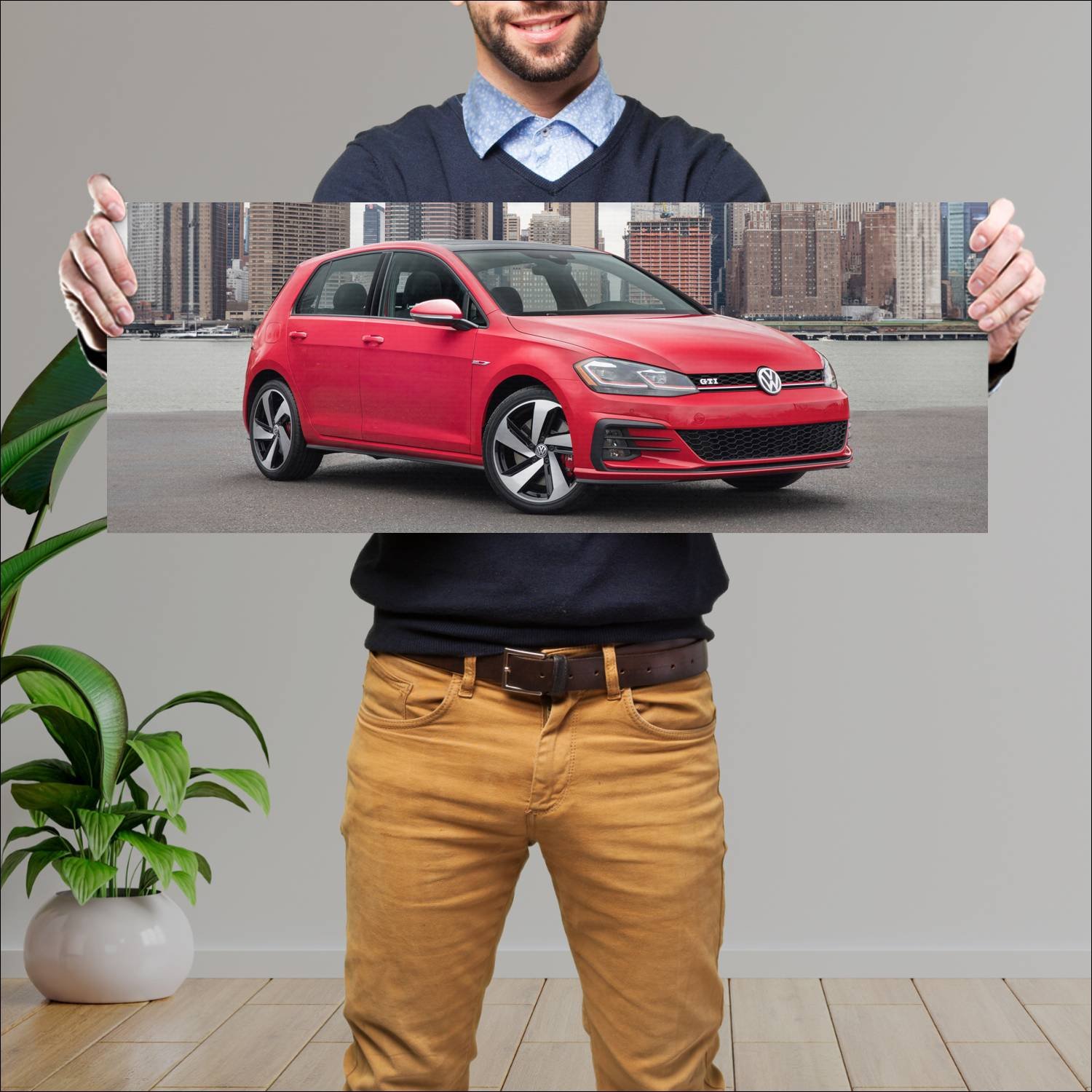 Cuadro grande 30x80cm 2018 volkswagen golf gti 5 d 553 Volkswagen