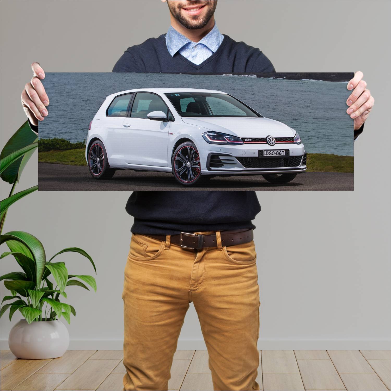 Cuadro grande 30x80cm 2018 volkswagen golf gti ori 557 Volkswagen