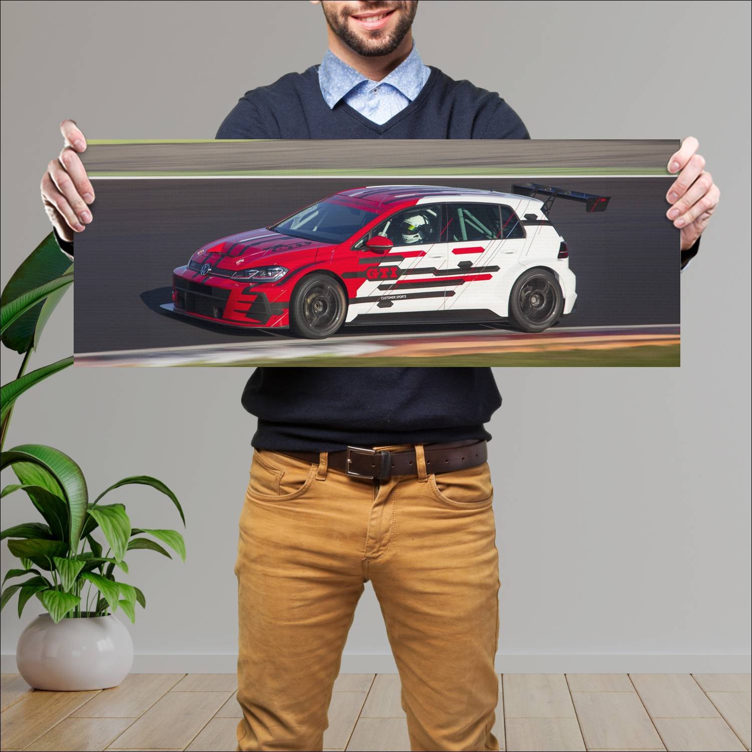 Cuadro grande 30x80cm 2018 volkswagen golf gti tcr 558 Volkswagen