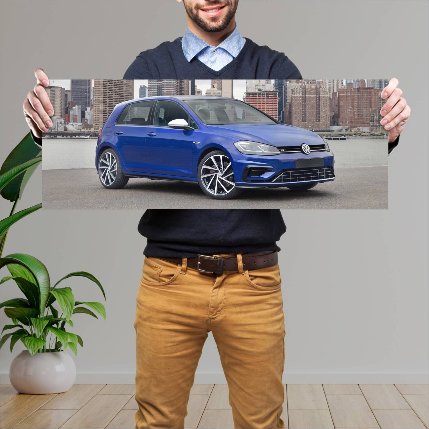 Cuadro grande 30x80cm 2018 volkswagen golf r 5 doo 562 Volkswagen