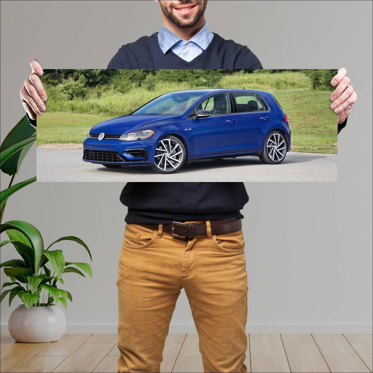 Cuadro grande 30x80cm 2018 volkswagen golf r 5 doo 563 Volkswagen