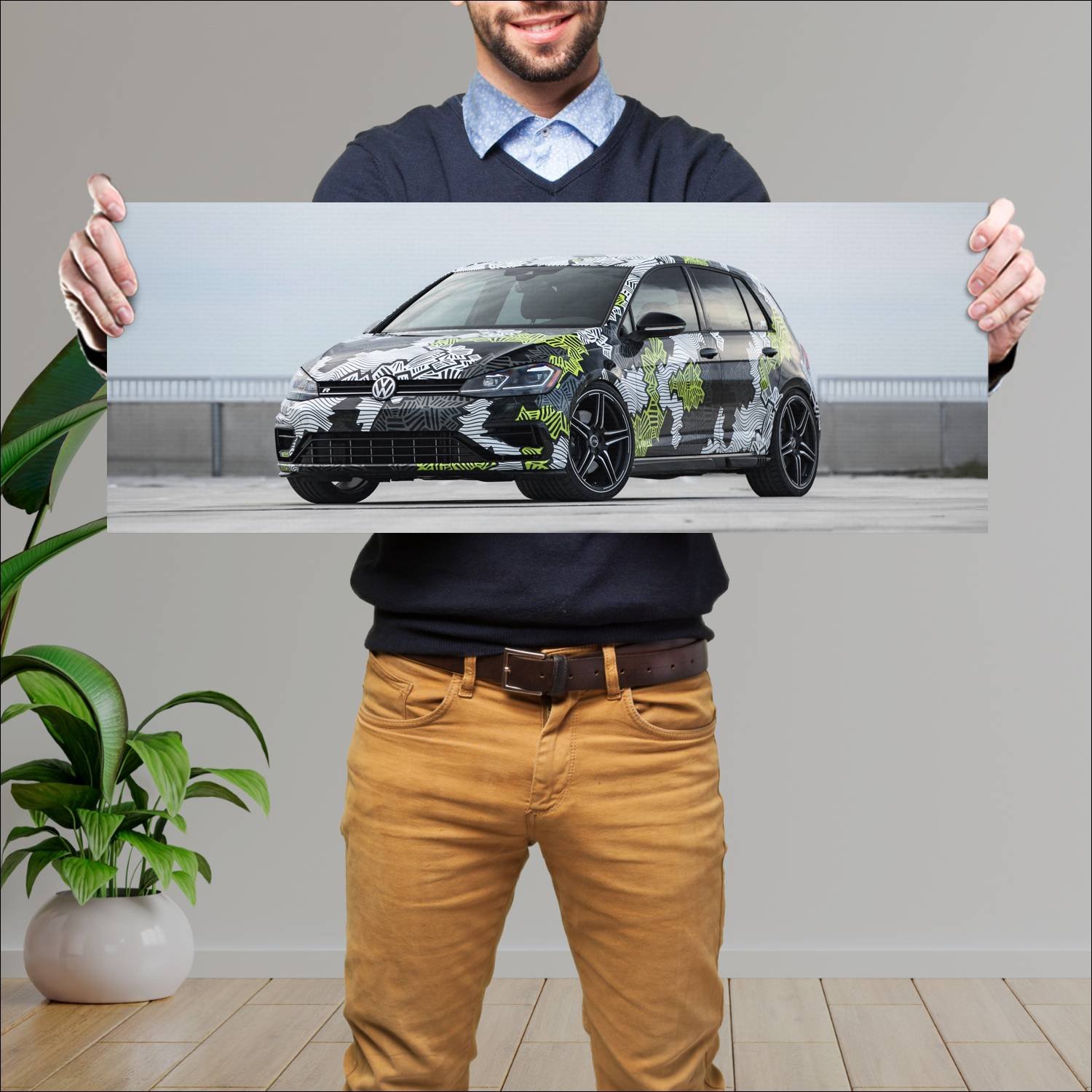 Cuadro grande 30x80cm 2018 volkswagen golf r abstr 564 Volkswagen