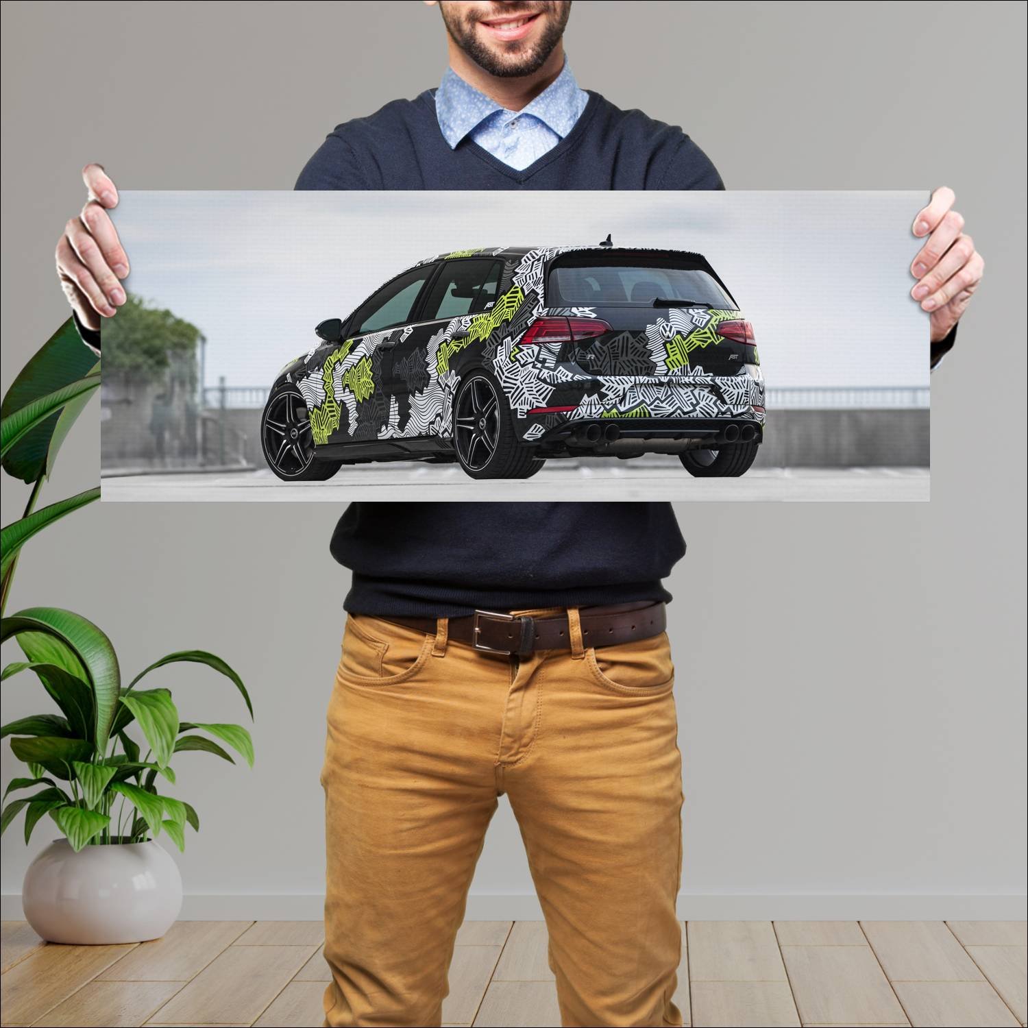 Cuadro grande 30x80cm 2018 volkswagen golf r abstr 565 Volkswagen