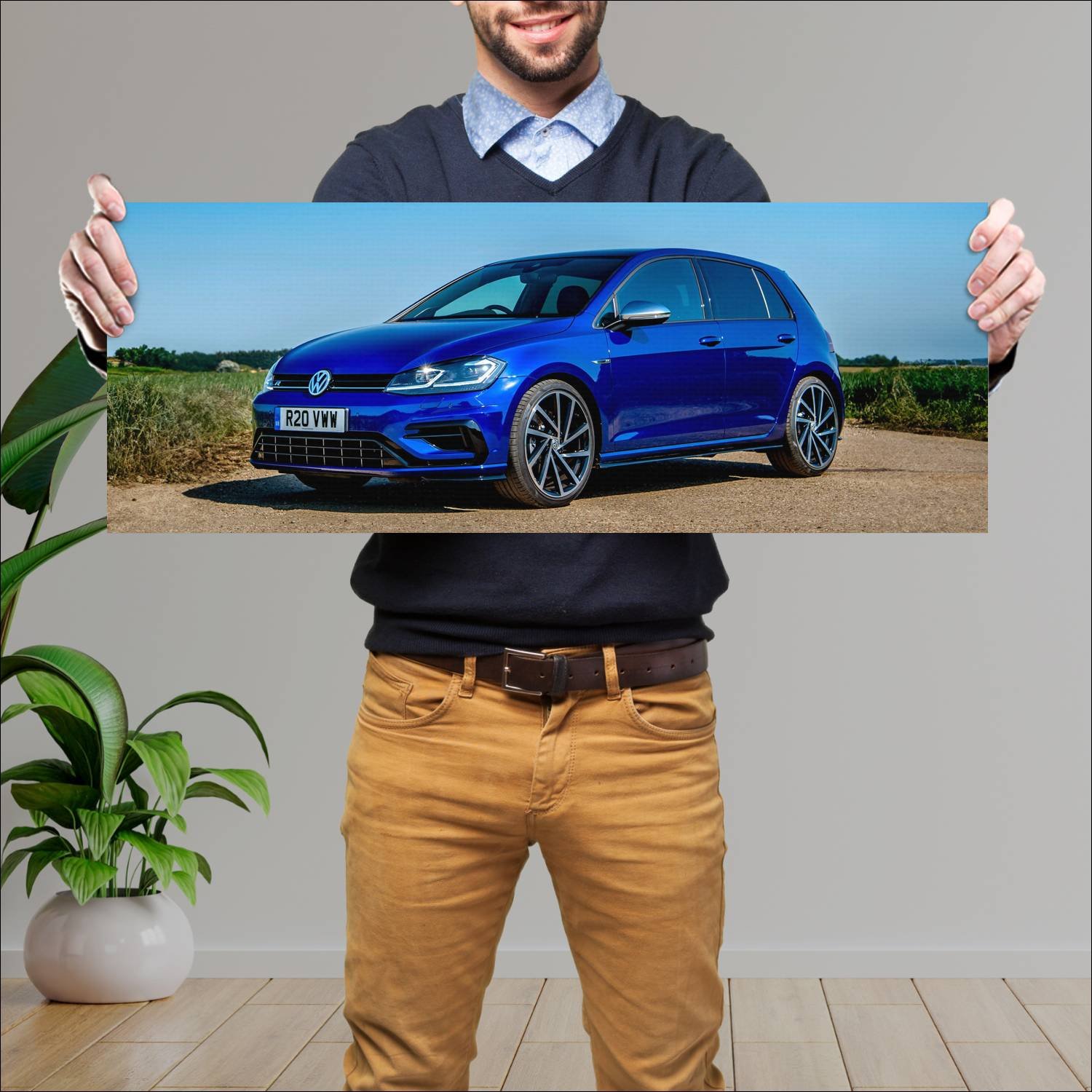 Cuadro grande 30x80cm 2018 volkswagen golf r perfo 566 Volkswagen