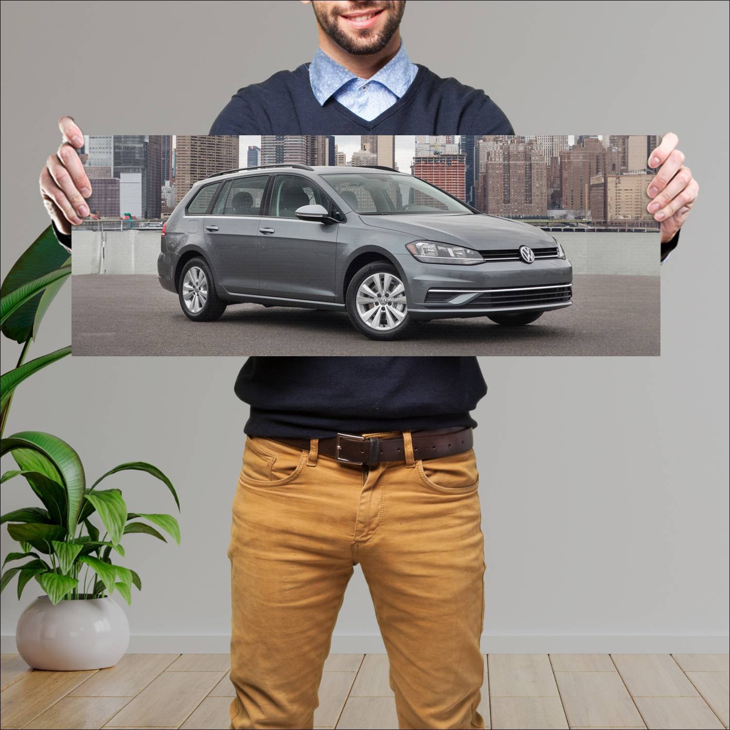 Cuadro grande 30x80cm 2018 volkswagen golf sportwa 567 Volkswagen