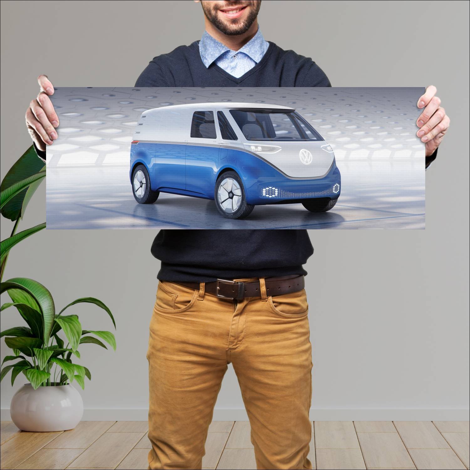 Cuadro grande 30x80cm 2018 volkswagen id buzz carg 573 Volkswagen
