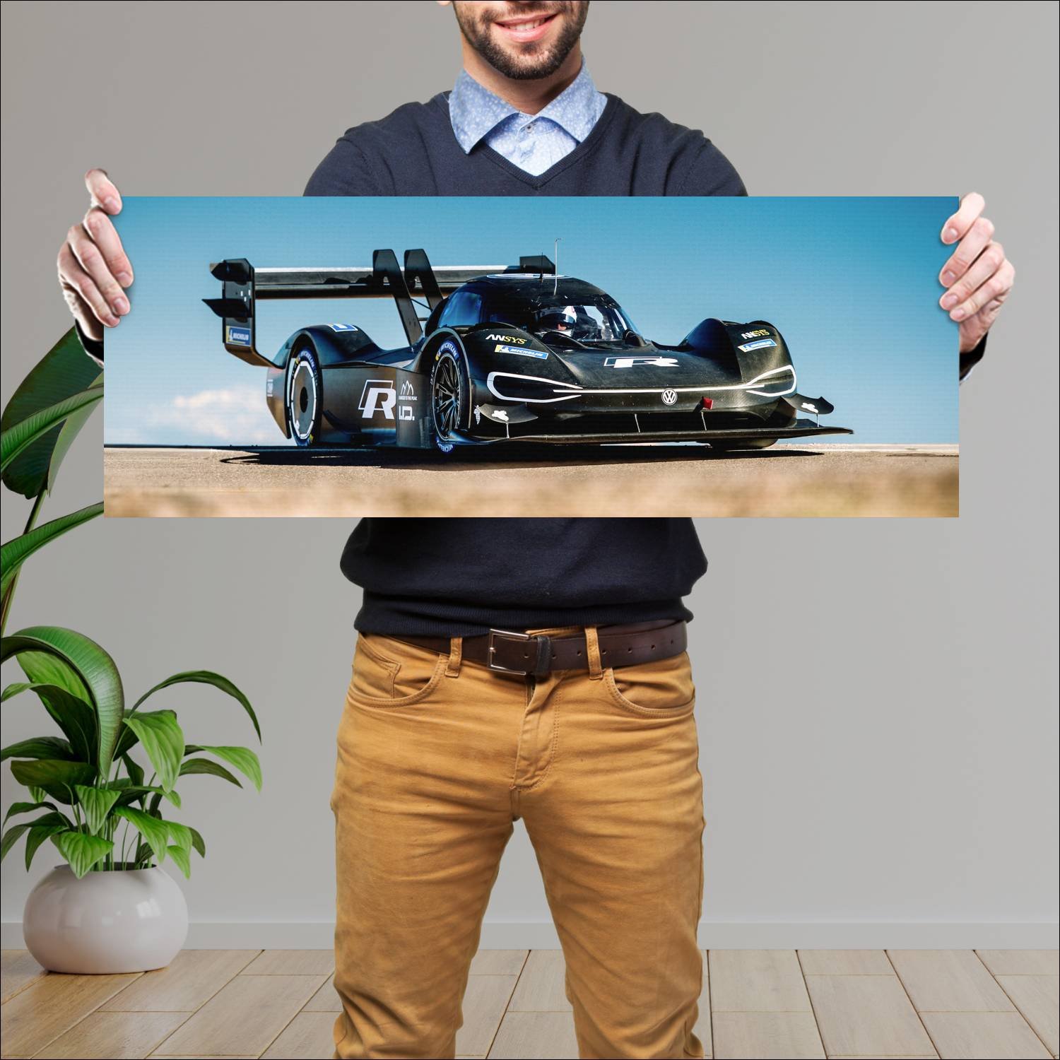 Cuadro grande 30x80cm 2018 volkswagen id r pikes p 575 Volkswagen