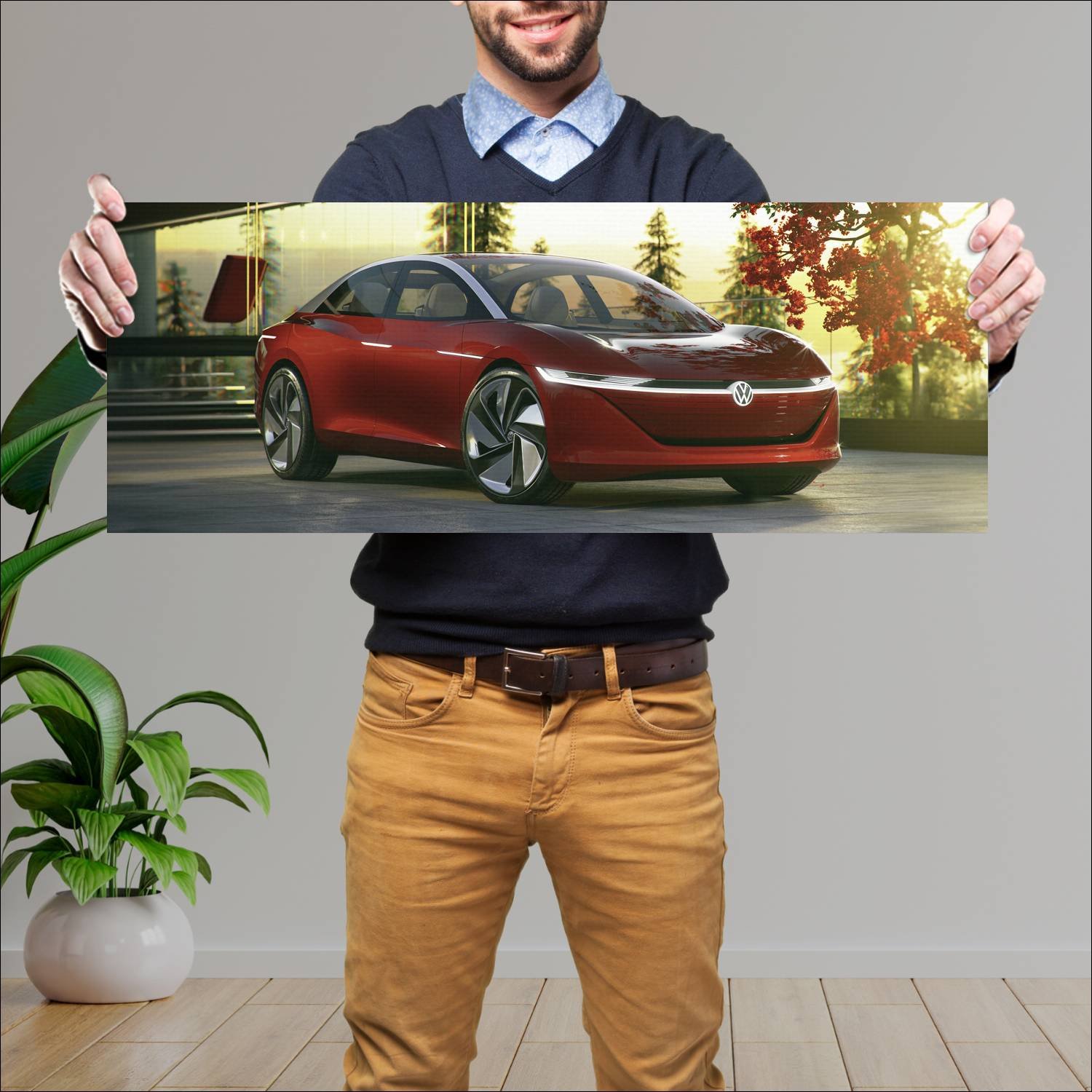 Cuadro grande 30x80cm 2018 volkswagen id vizzion 7 576 Volkswagen