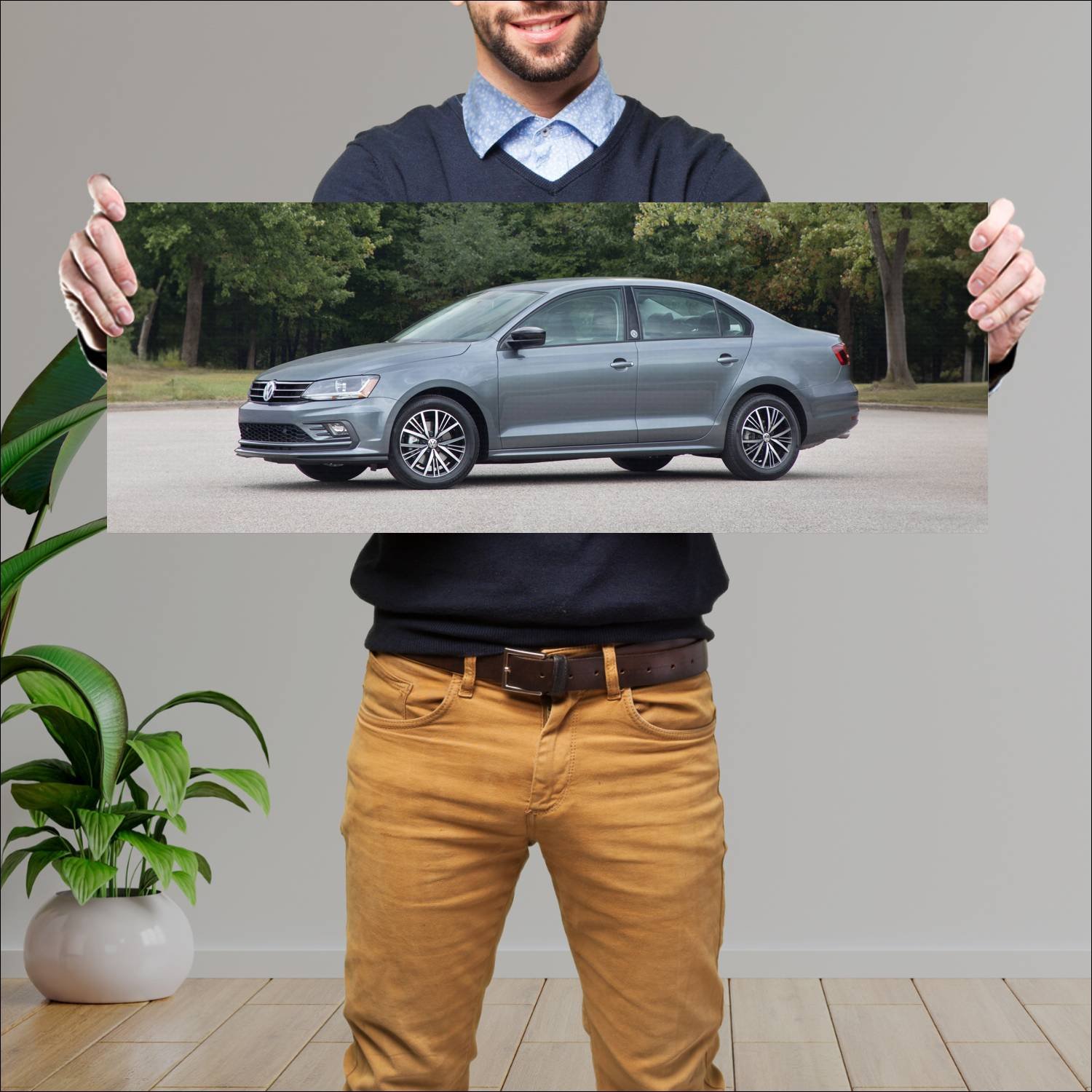 Cuadro grande 30x80cm 2018 volkswagen jetta wolfsb 578 Volkswagen