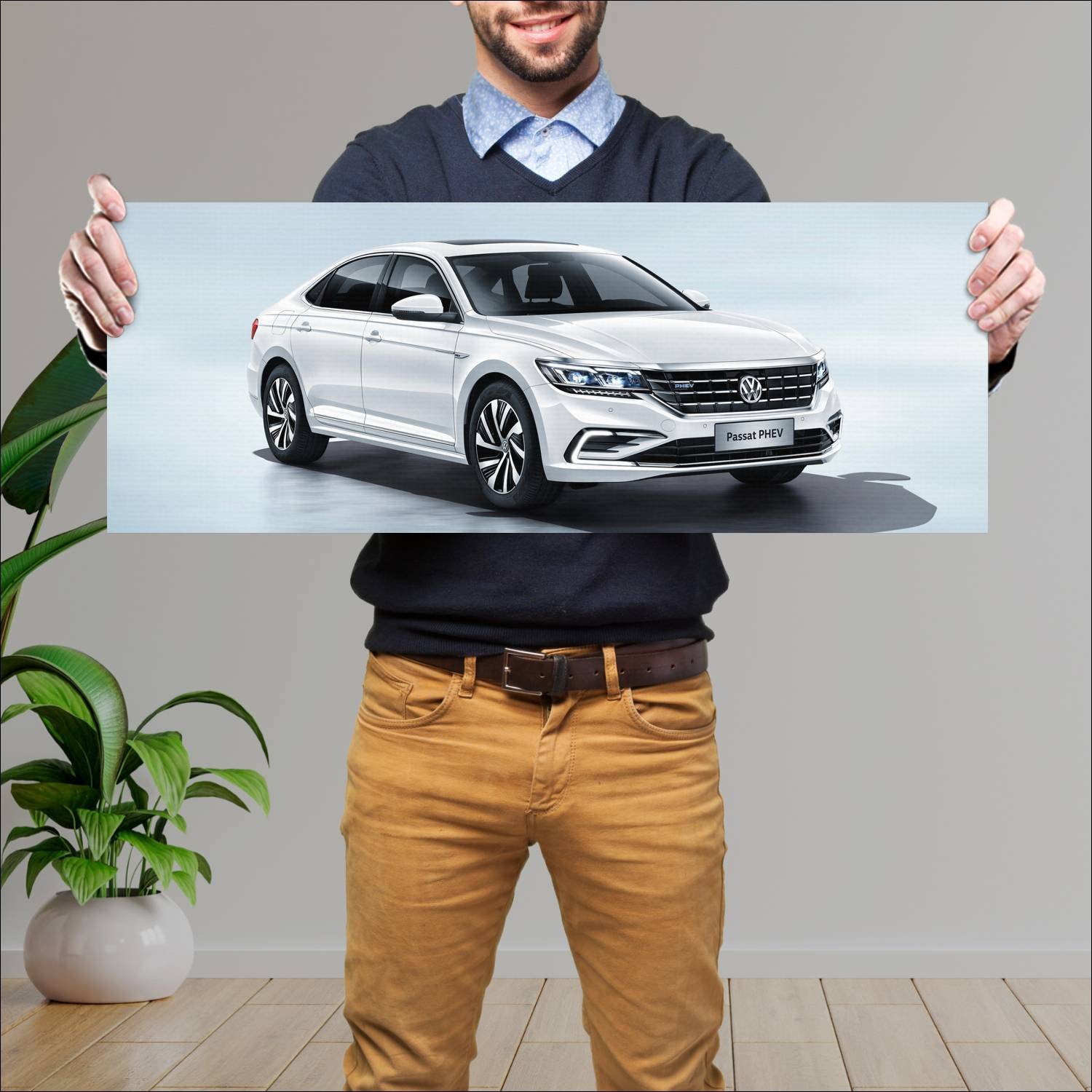 Cuadro grande 30x80cm 2018 volkswagen passat phev 583 Volkswagen