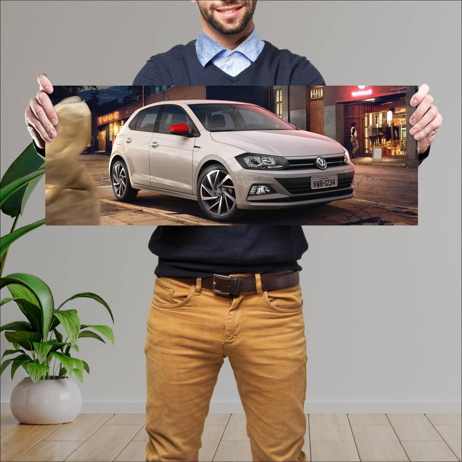 Cuadro grande 30x80cm 2018 volkswagen polo beats 5 587 Volkswagen