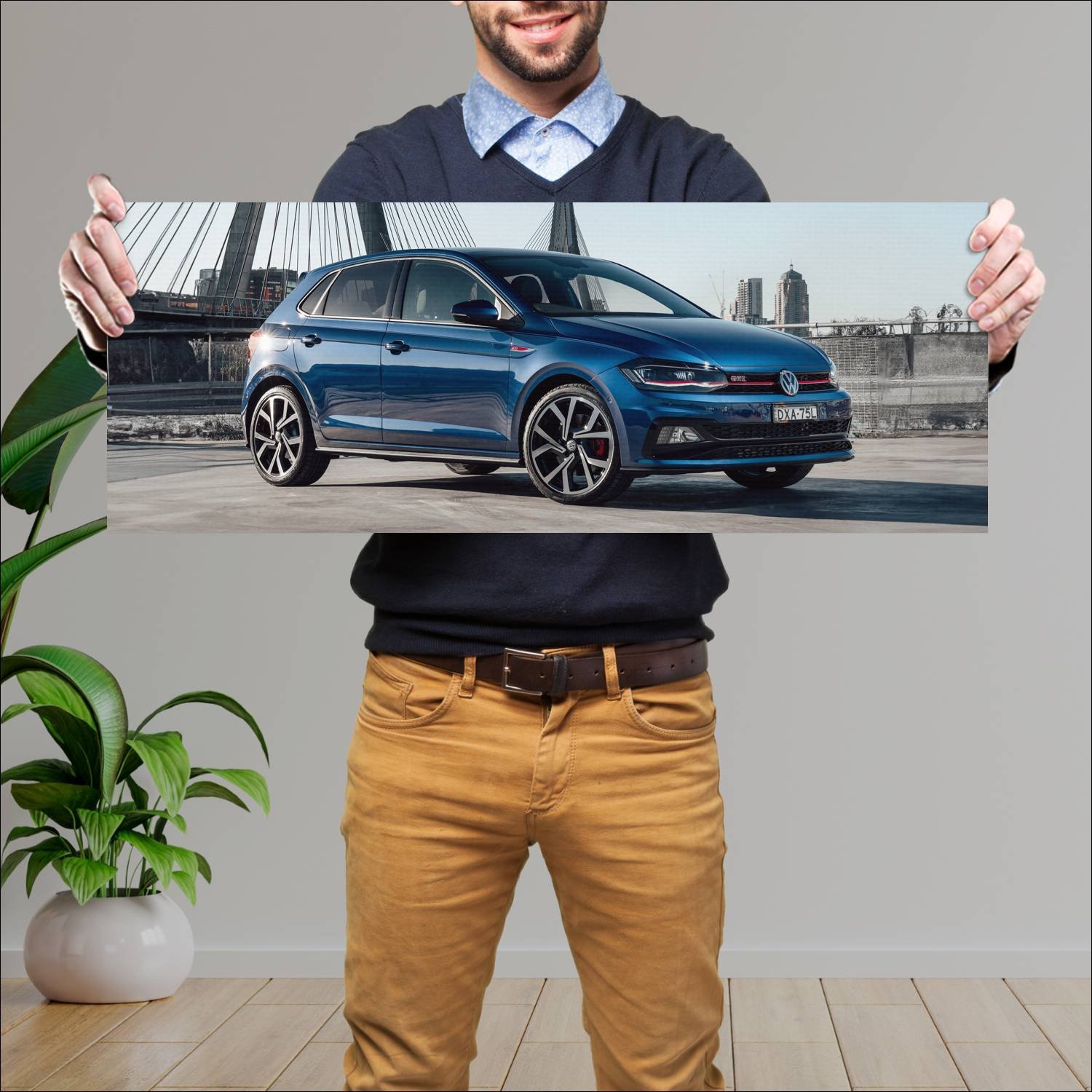 Cuadro grande 30x80cm 2018 volkswagen polo gti 5 d 588 Volkswagen