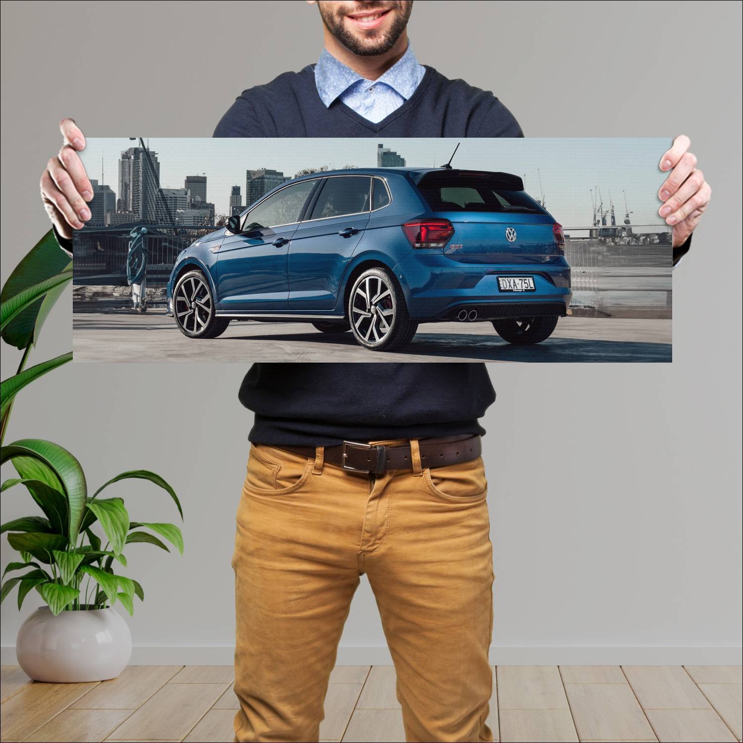 Cuadro grande 30x80cm 2018 volkswagen polo gti 5 d 589 Volkswagen