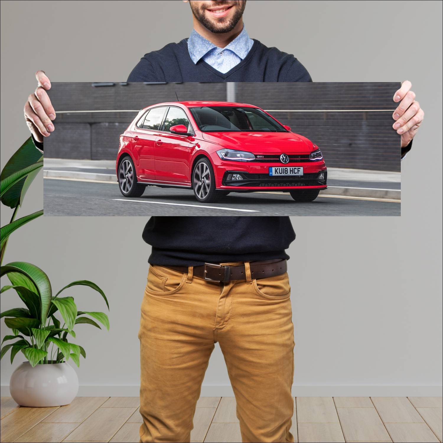 Cuadro grande 30x80cm 2018 volkswagen polo gti 5 d 590 Volkswagen