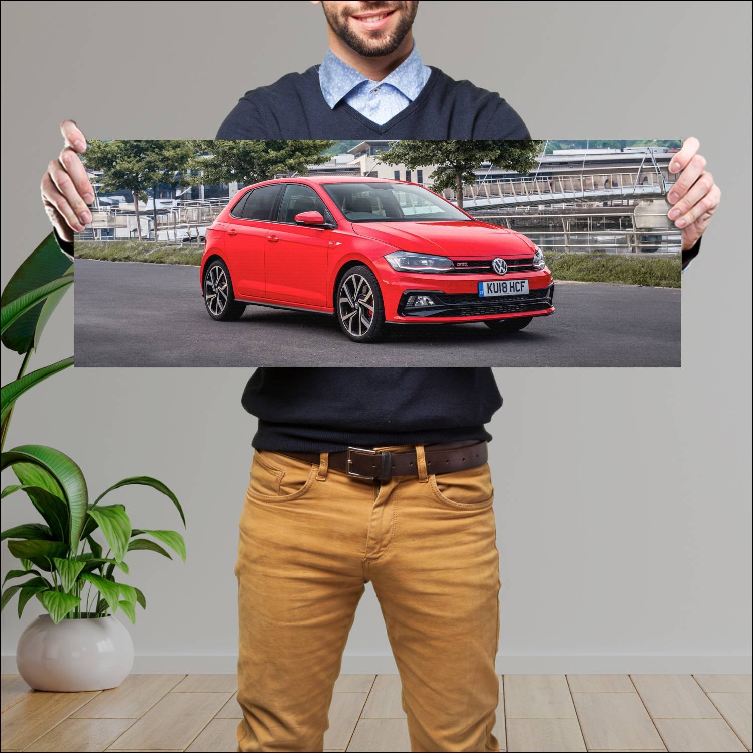Cuadro grande 30x80cm 2018 volkswagen polo gti 5 d 591 Volkswagen