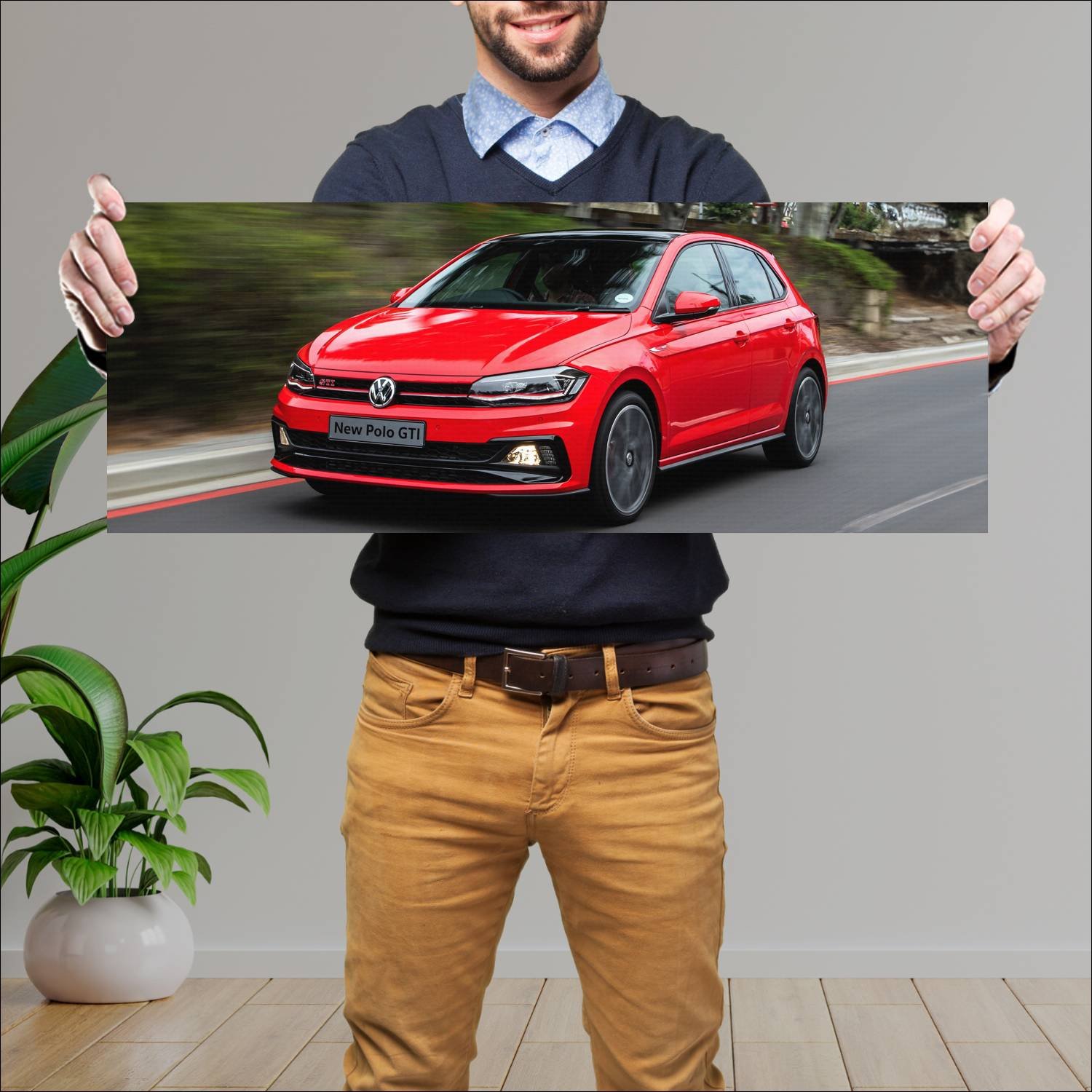 Cuadro grande 30x80cm 2018 volkswagen polo gti 5 d 593 Volkswagen