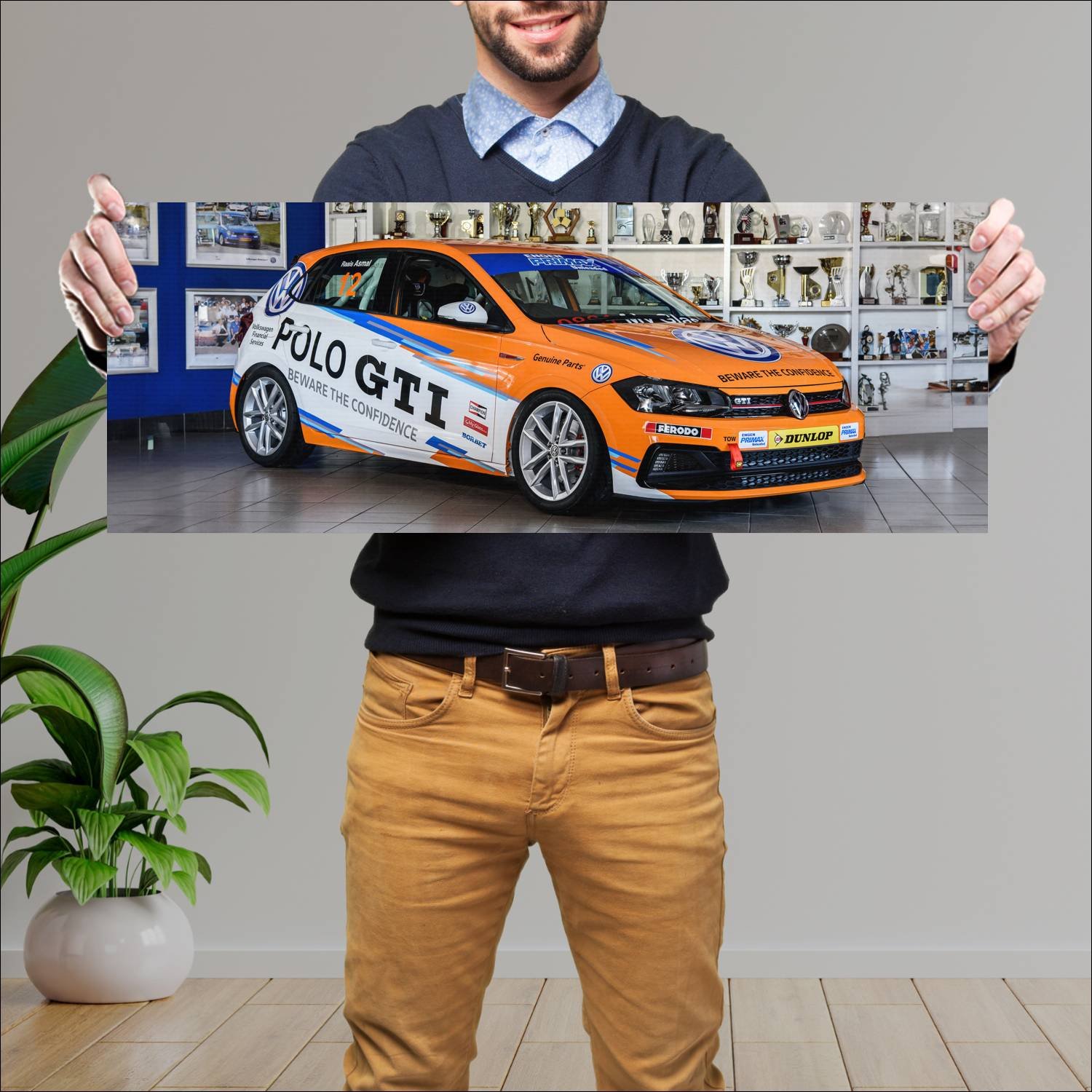 Cuadro grande 30x80cm 2018 volkswagen polo gti cup 594 Volkswagen