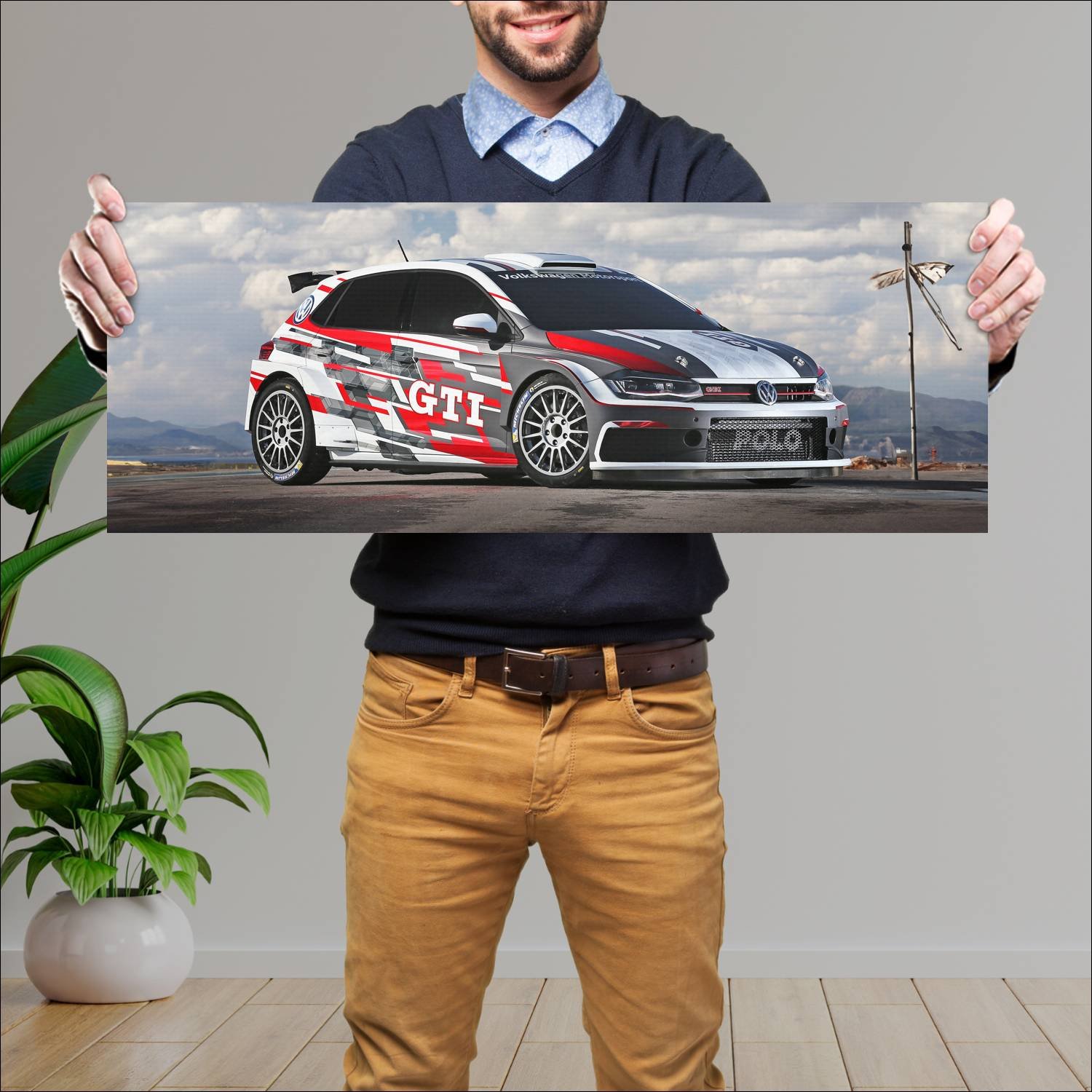 Cuadro grande 30x80cm 2018 volkswagen polo gti r5 595 Volkswagen