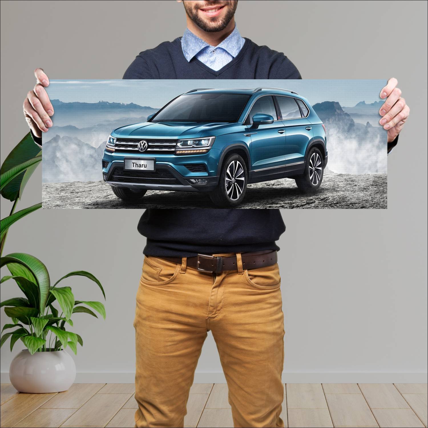 Cuadro grande 30x80cm 2018 volkswagen tharu auto 606 Volkswagen