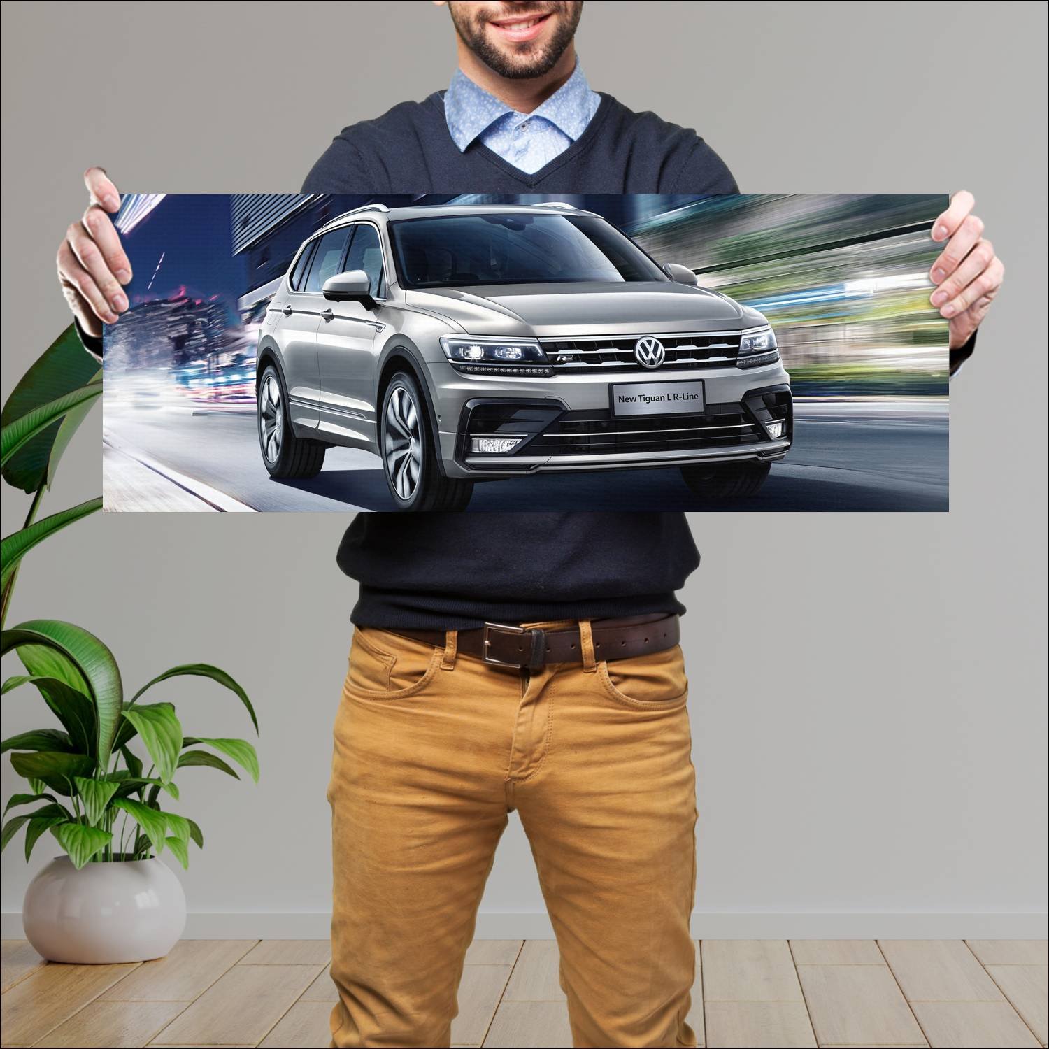 Cuadro grande 30x80cm 2018 volkswagen tiguan l r l 614 Volkswagen