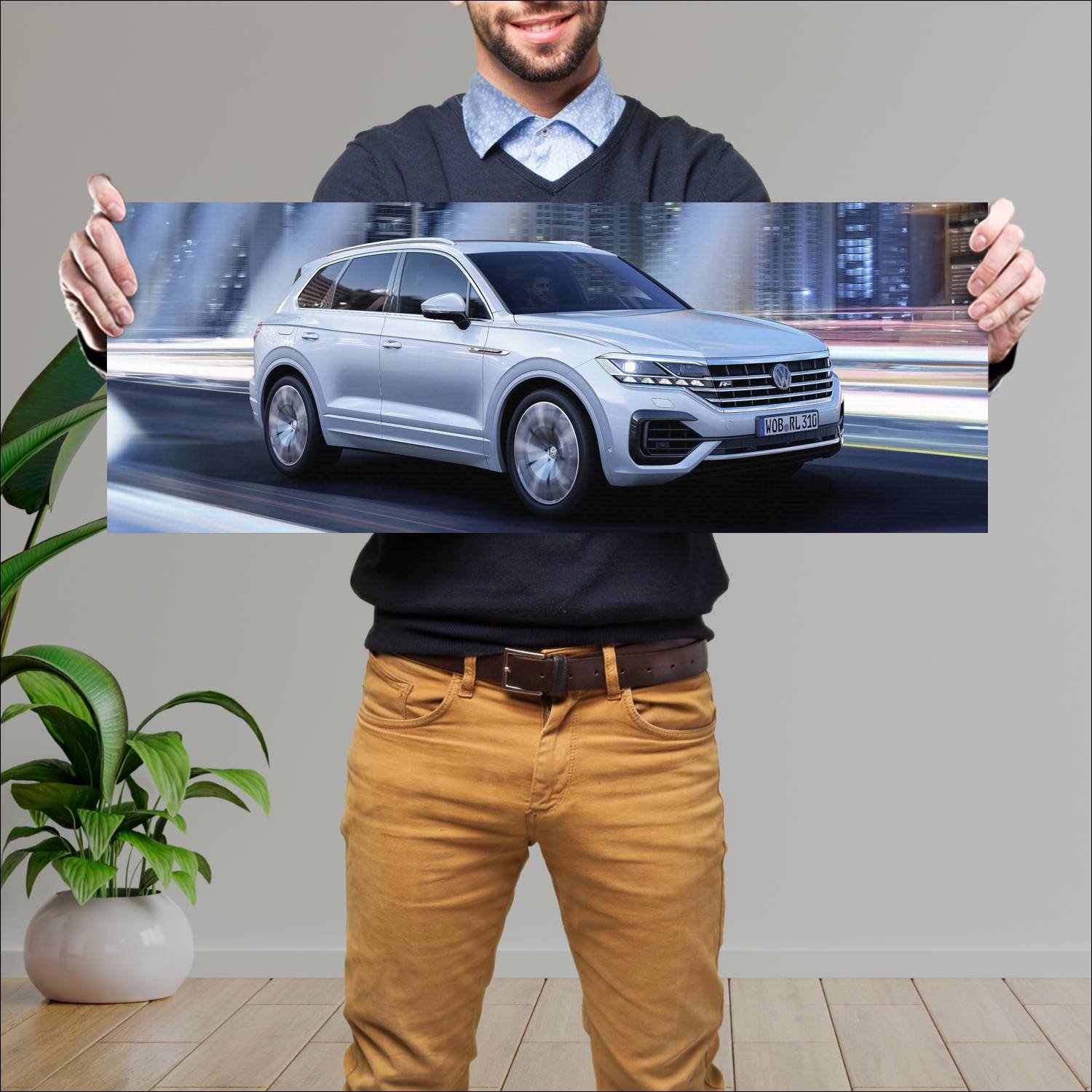 Cuadro grande 30x80cm 2018 volkswagen touareg r li 624 Volkswagen