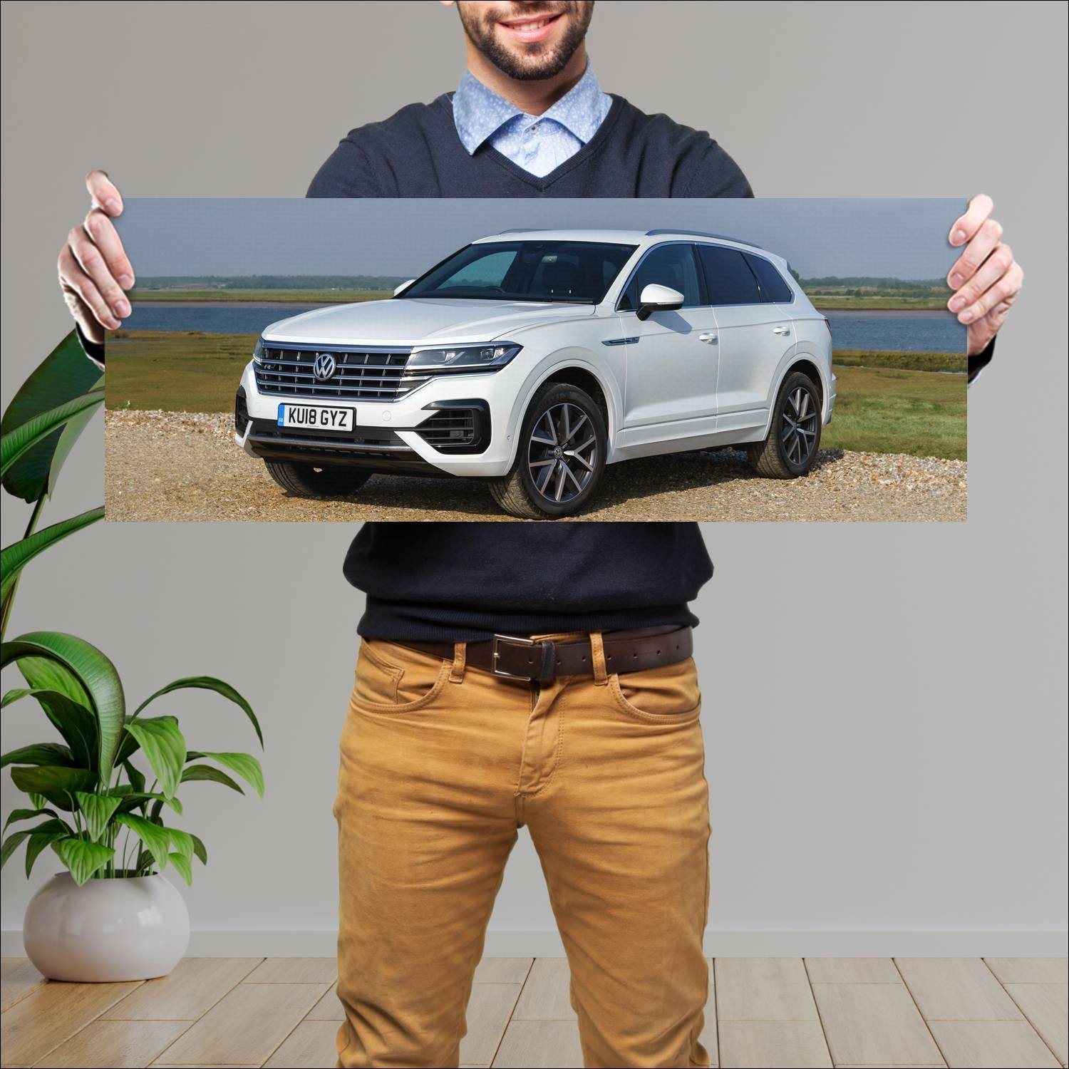Cuadro grande 30x80cm 2018 volkswagen touareg r li 625 Volkswagen