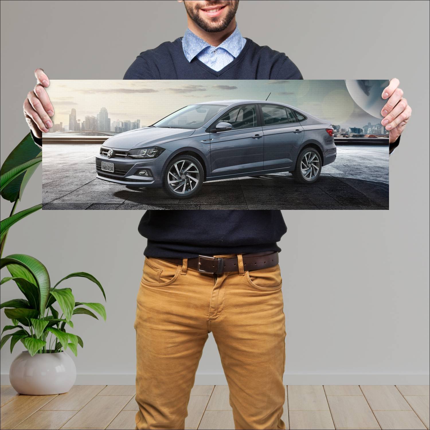 Cuadro grande 30x80cm 2018 volkswagen virtus auto 629 Volkswagen