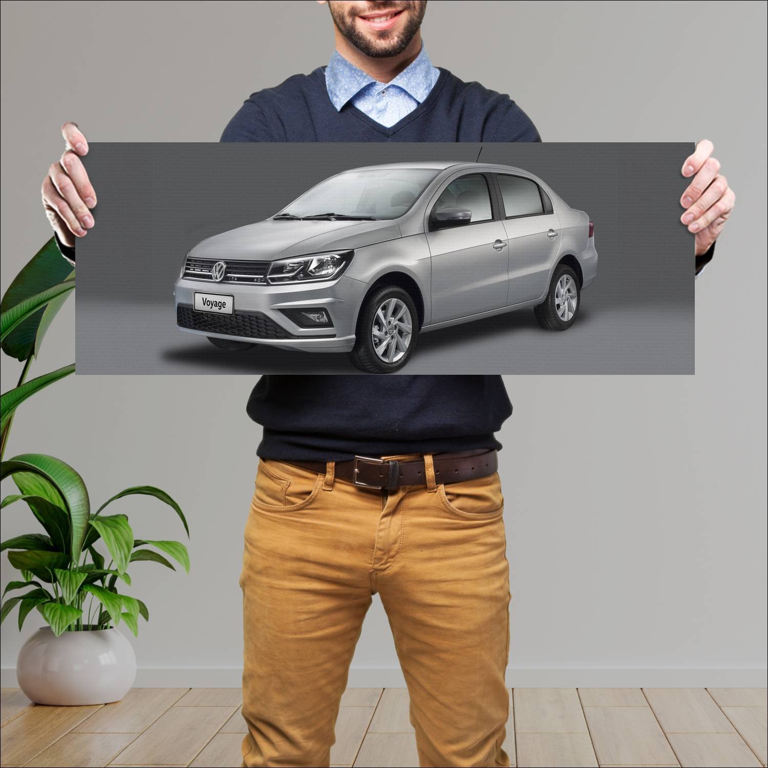 Cuadro grande 30x80cm 2018 volkswagen voyage auto 631 Volkswagen