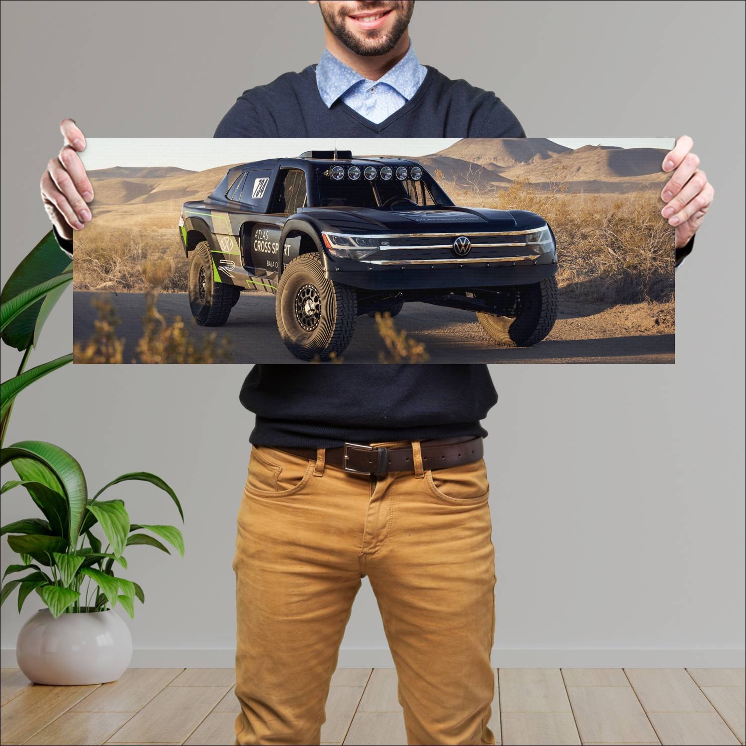 Cuadro grande 30x80cm 2019 volkswagen atlas cross 638 Volkswagen